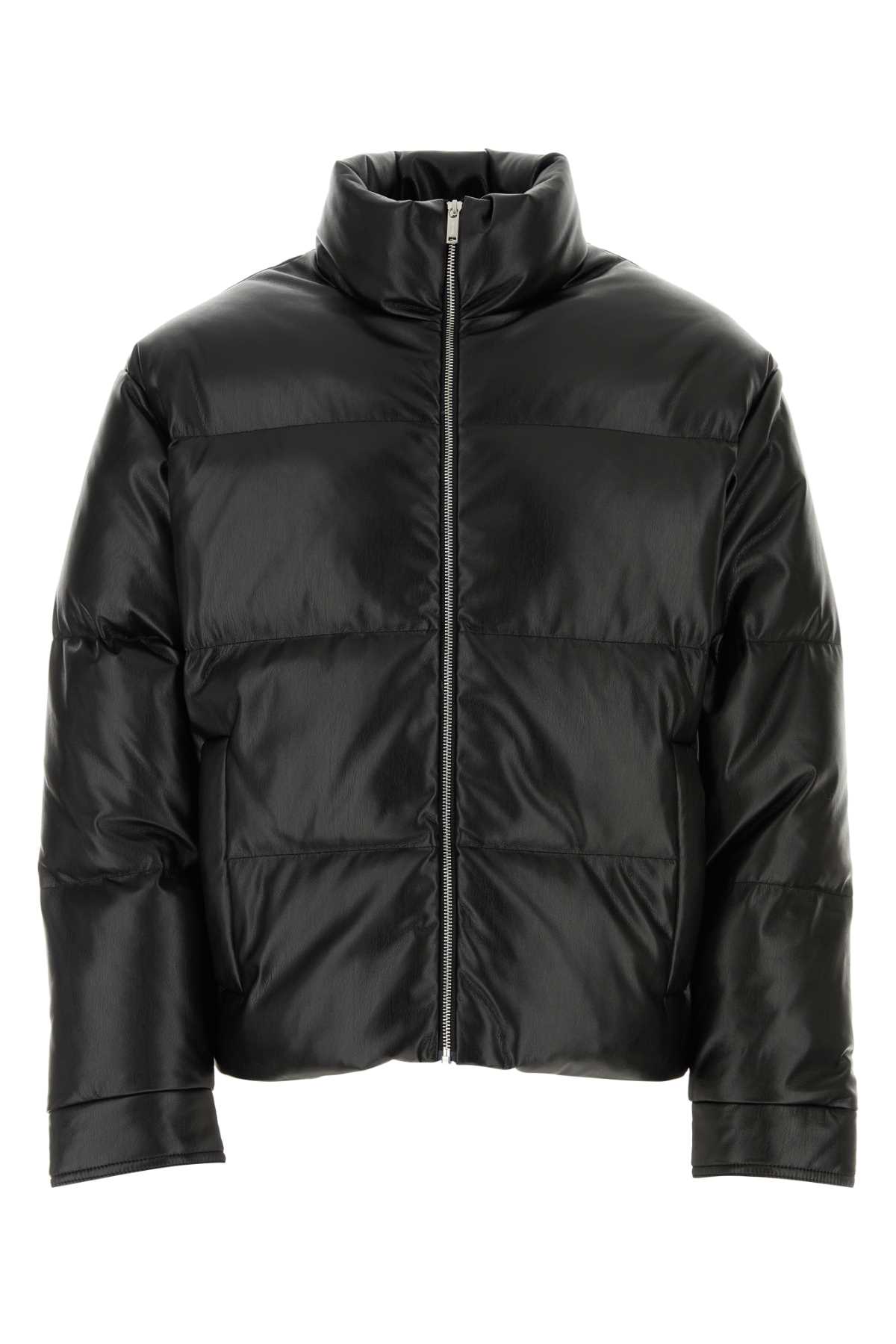 Nanushka Black Synthetic Leather Marron Down Jacket