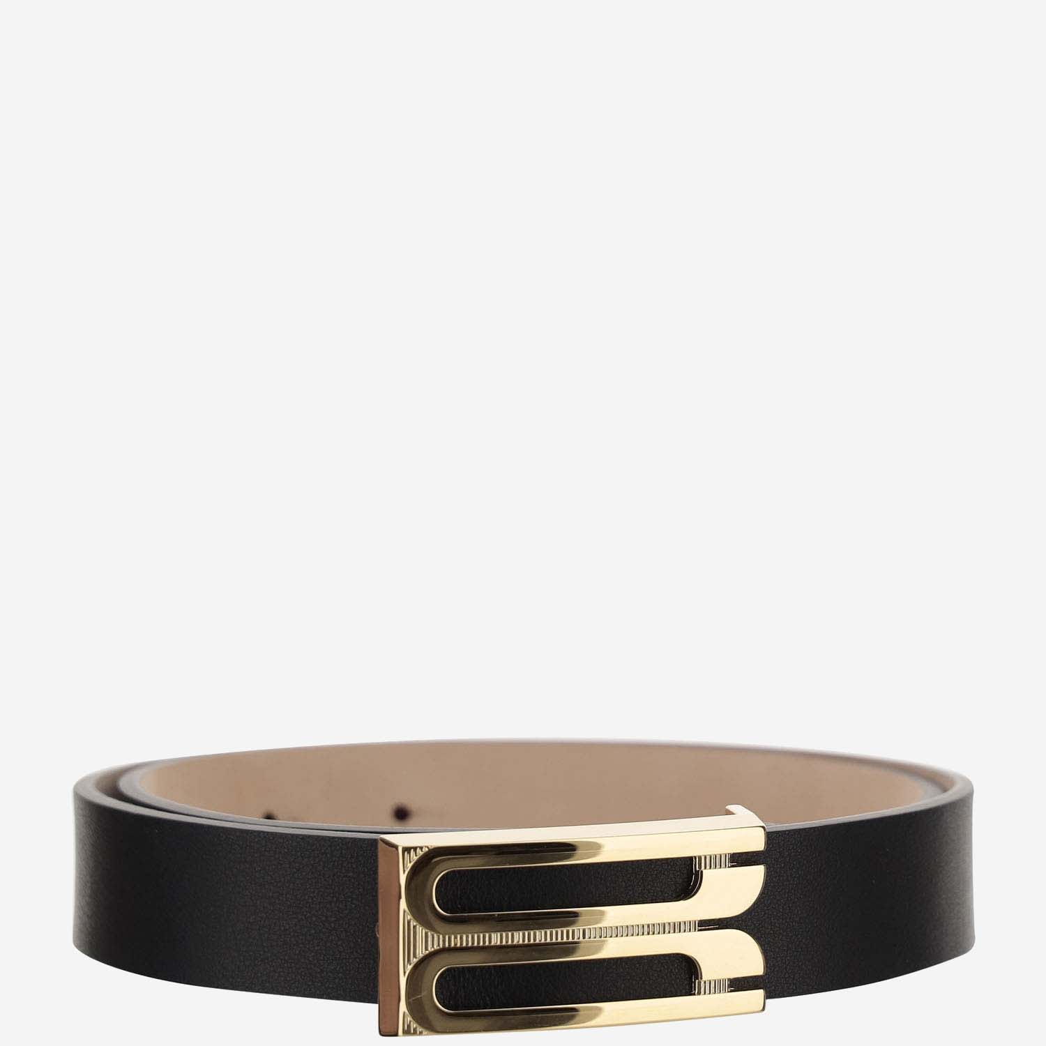 Shop Victoria Beckham Jumbo Frame Exclusive Leather Belt In Black