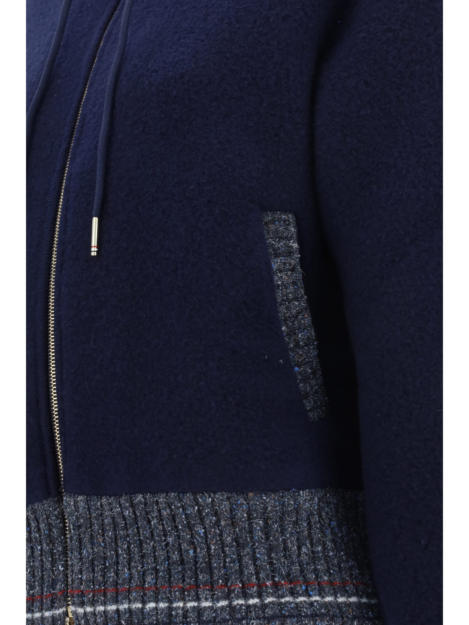 Shop Thom Browne Hooded Cardigan In Navy