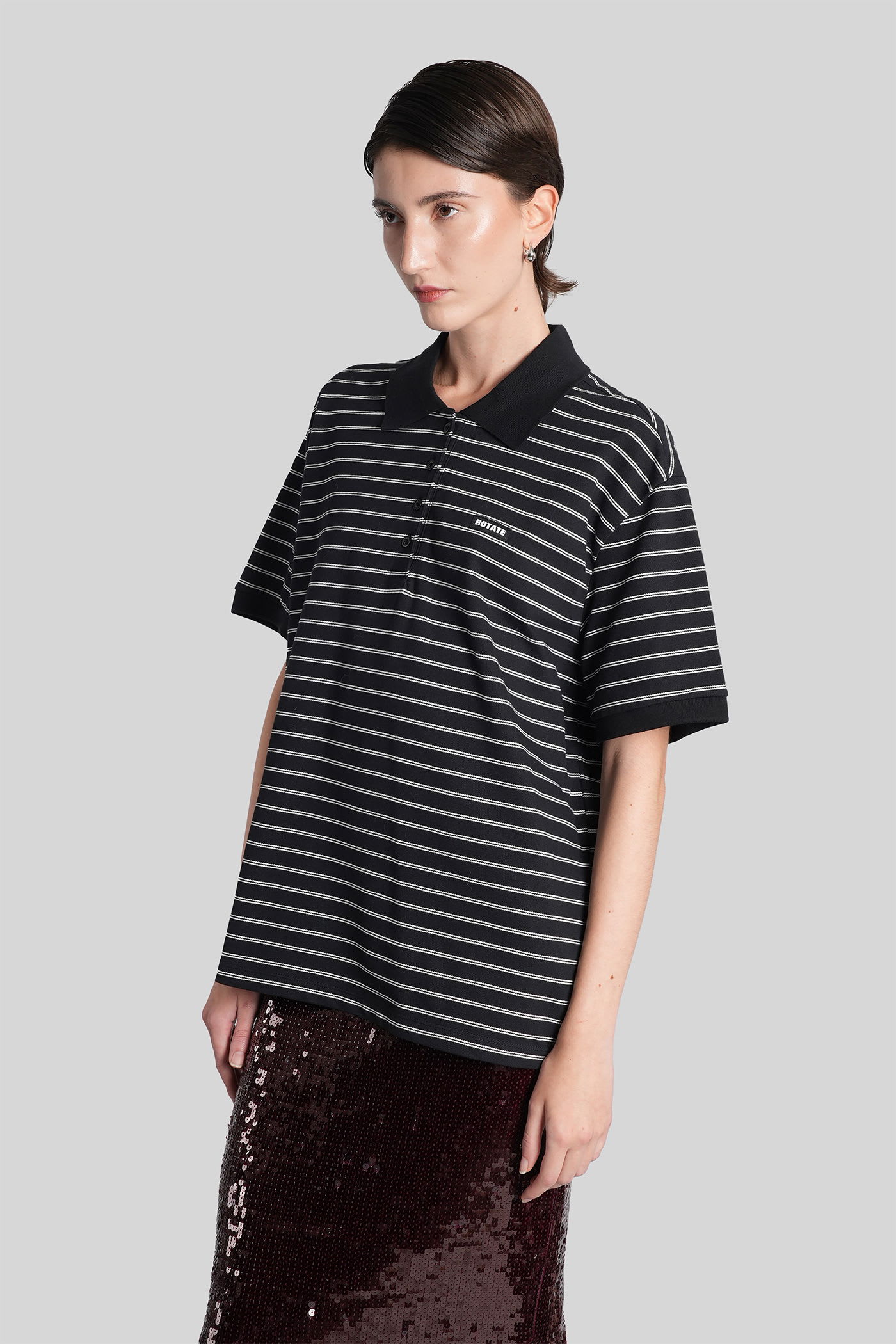 Rotate Birger Christensen Polo With Logo In Black