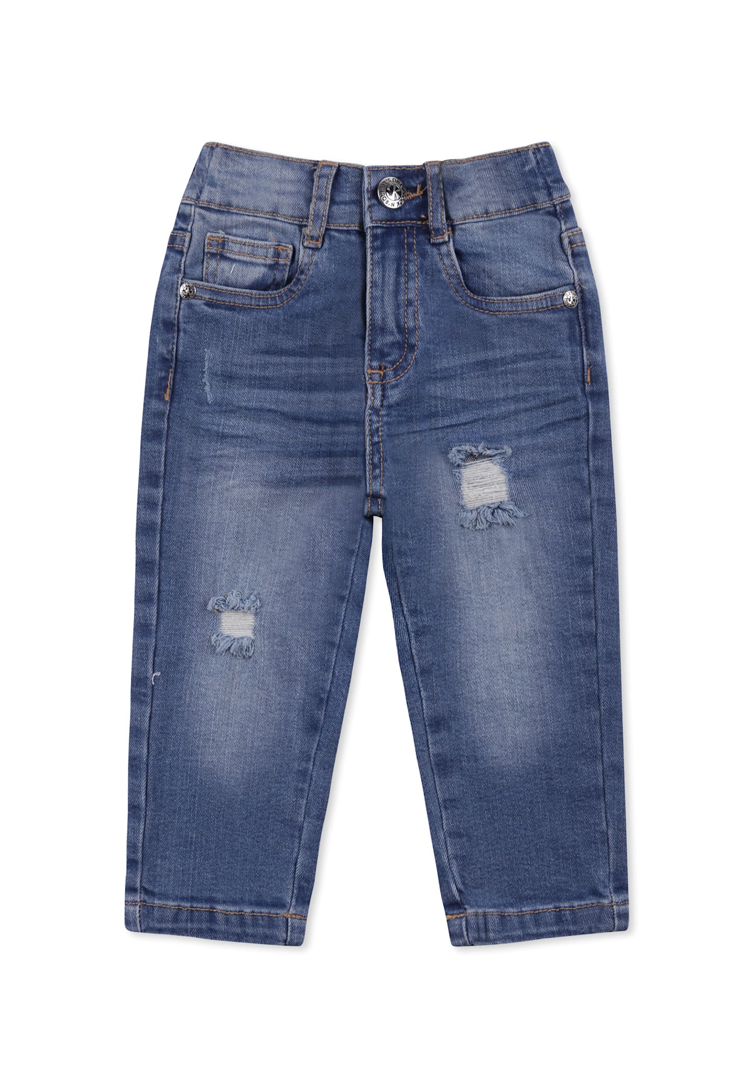 Richmond Denim Jeans For Baby Boy With Logo In Denim