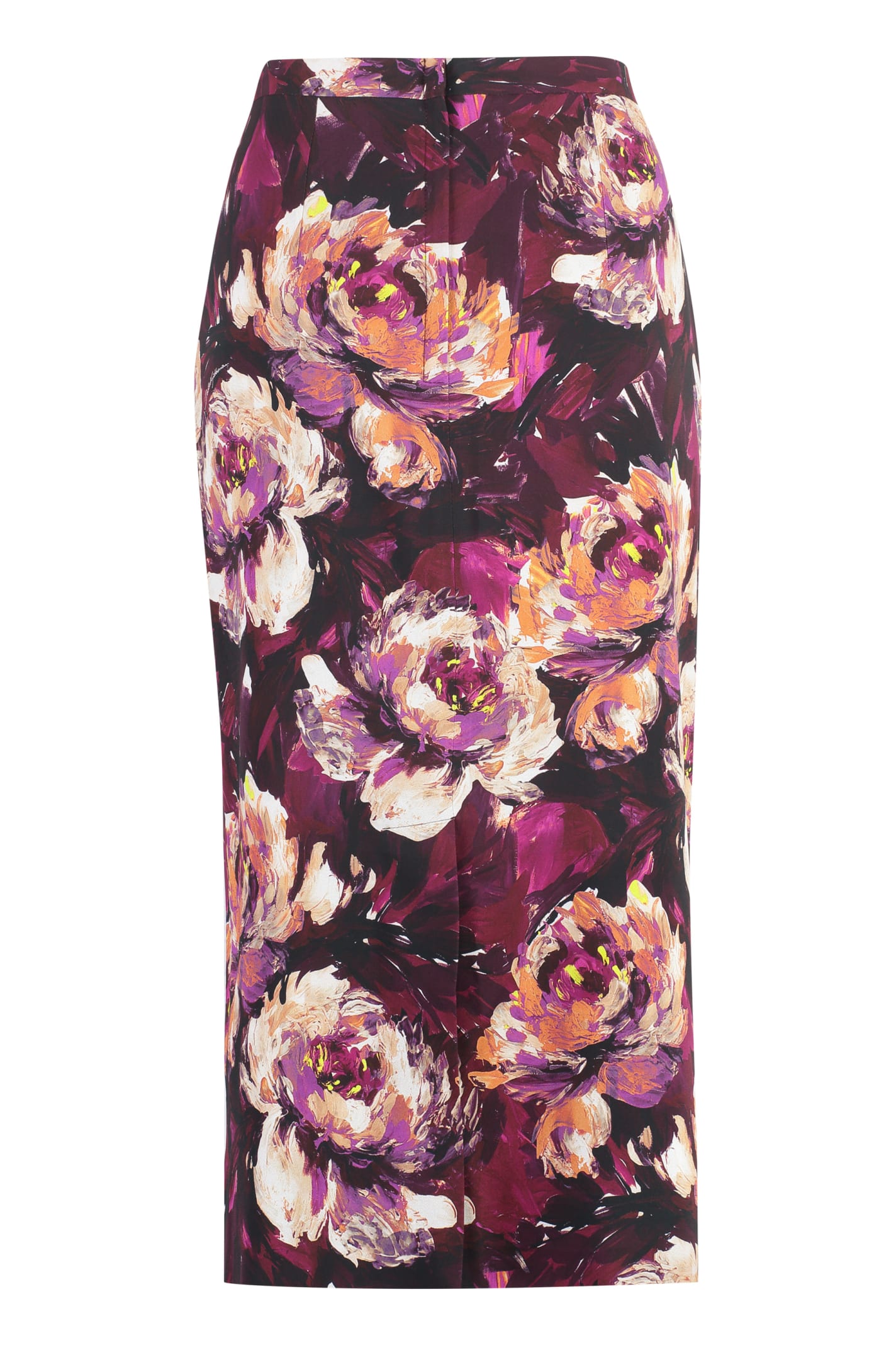 Shop Dolce & Gabbana Printed Midi Skirt In Multicolor