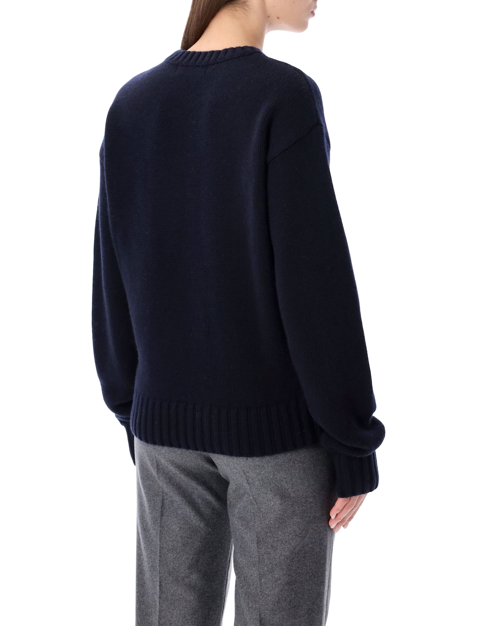 Extreme Cashmere Chic Neutral Knit Sweaters In Blue