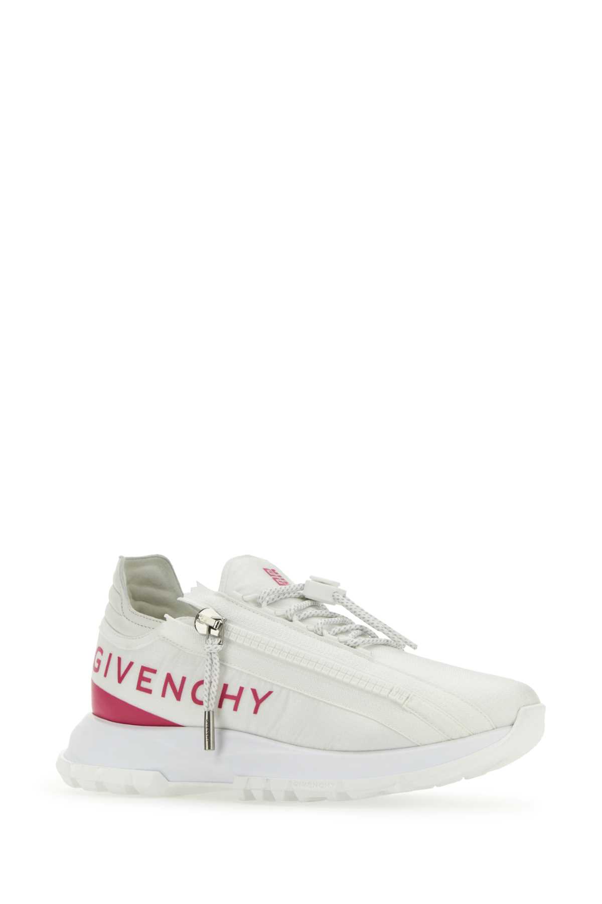 Givenchy White Fabric And Leather Spectre Sneakers In Whitefuchsia