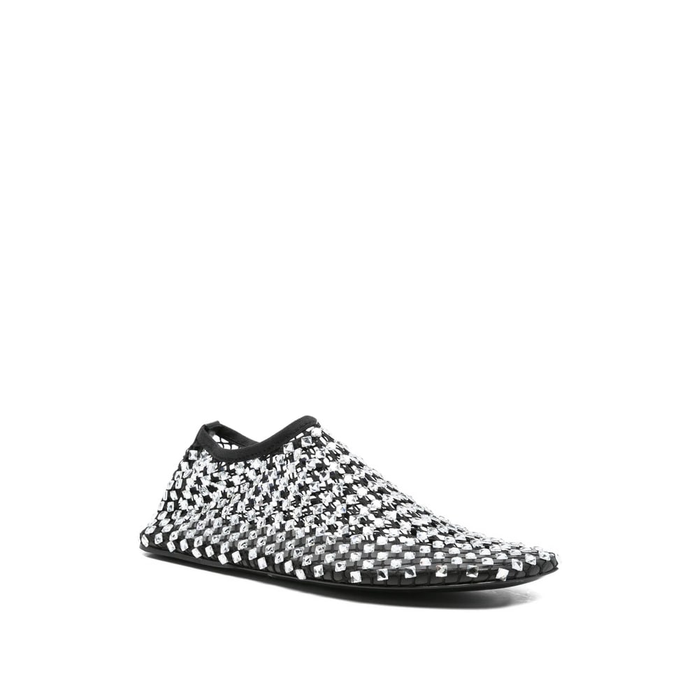 Christopher Esber Minette Bezeled Mesh Ballet Flats In Black Nylon In Black