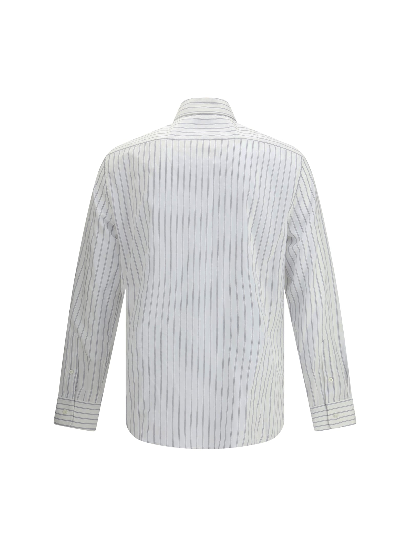Brunello Cucinelli Men Striped Shirt In White