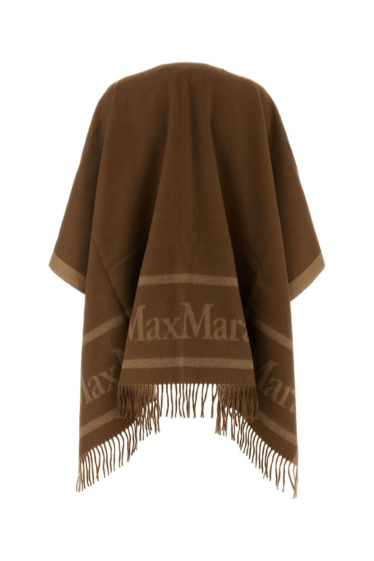 Shop Max Mara Brown Wool Hilde Cape