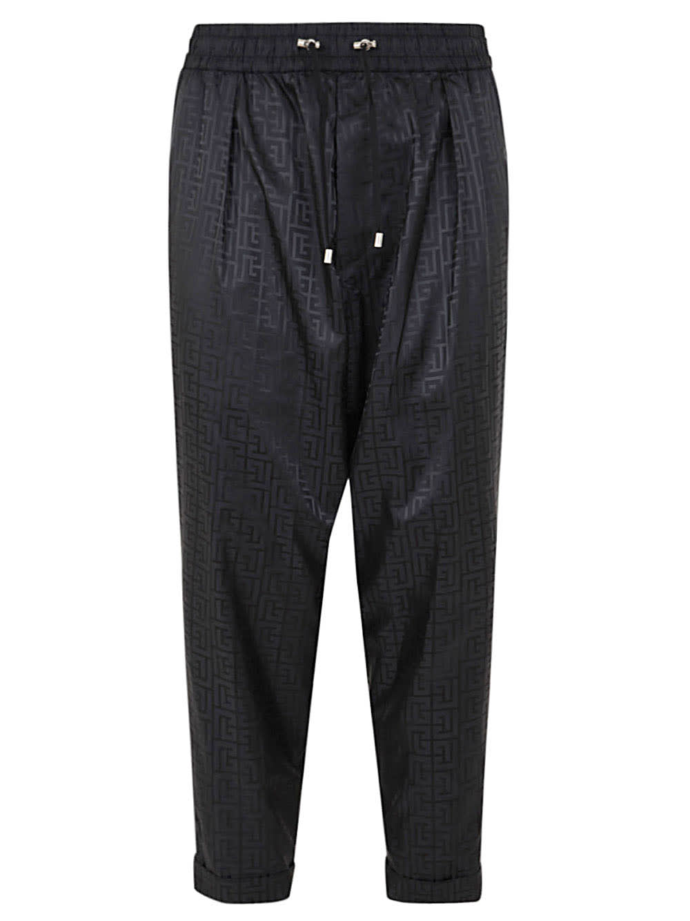 BALMAIN LOW CROTCH MONOGRAM NYLON PANTS