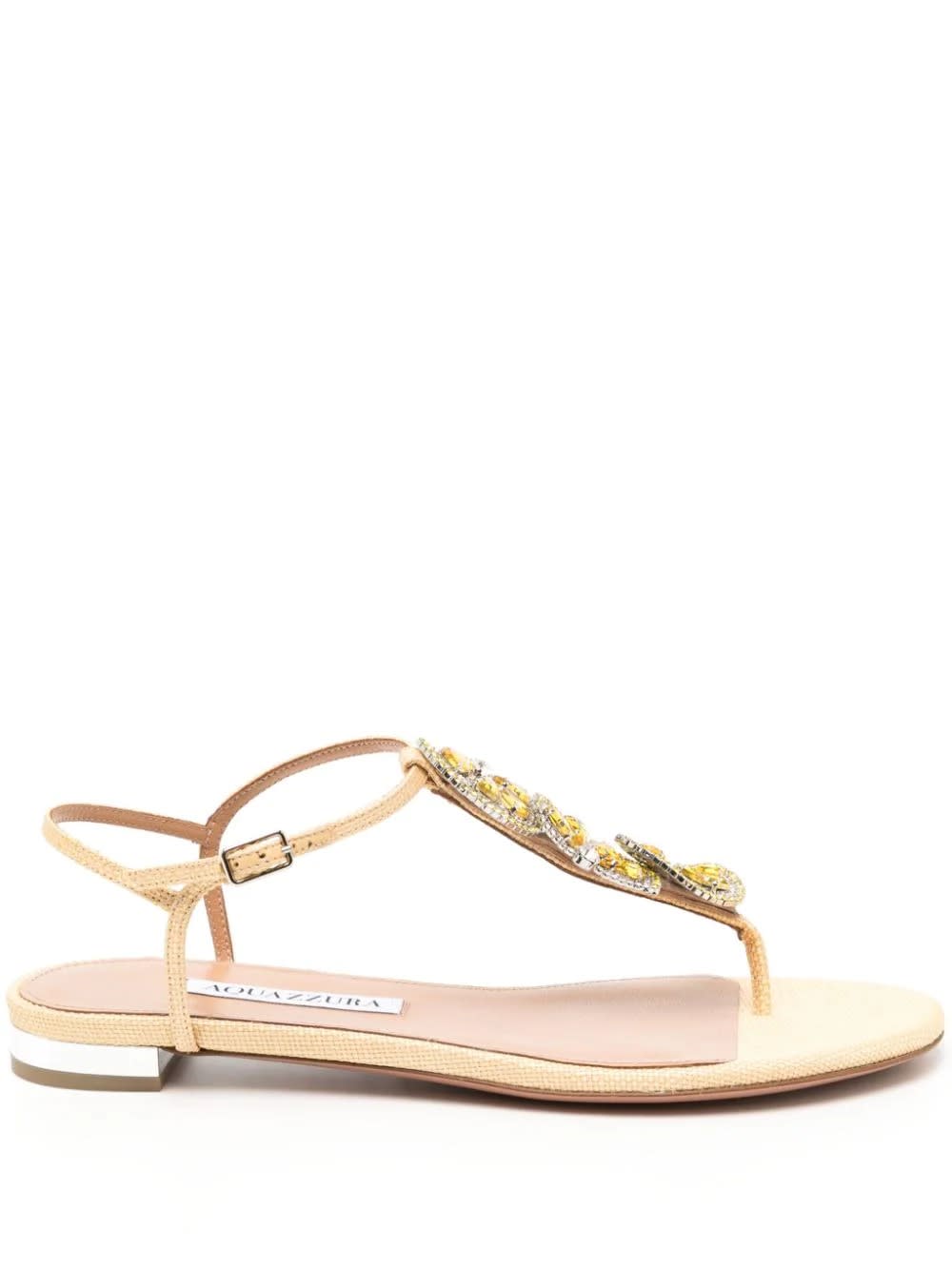 Gin Tonicn Flat Sandals In Natural Fabric