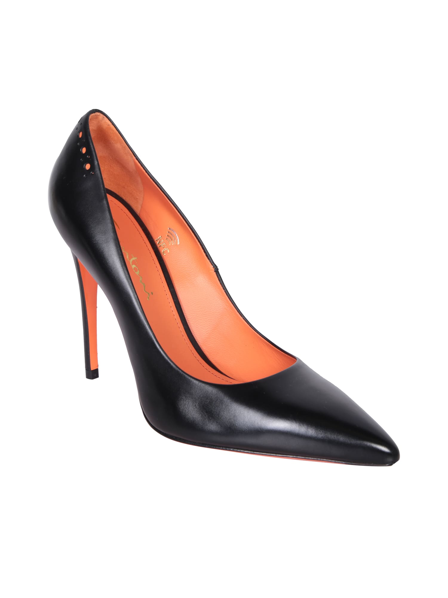 Shop Santoni Black Patent Pumps