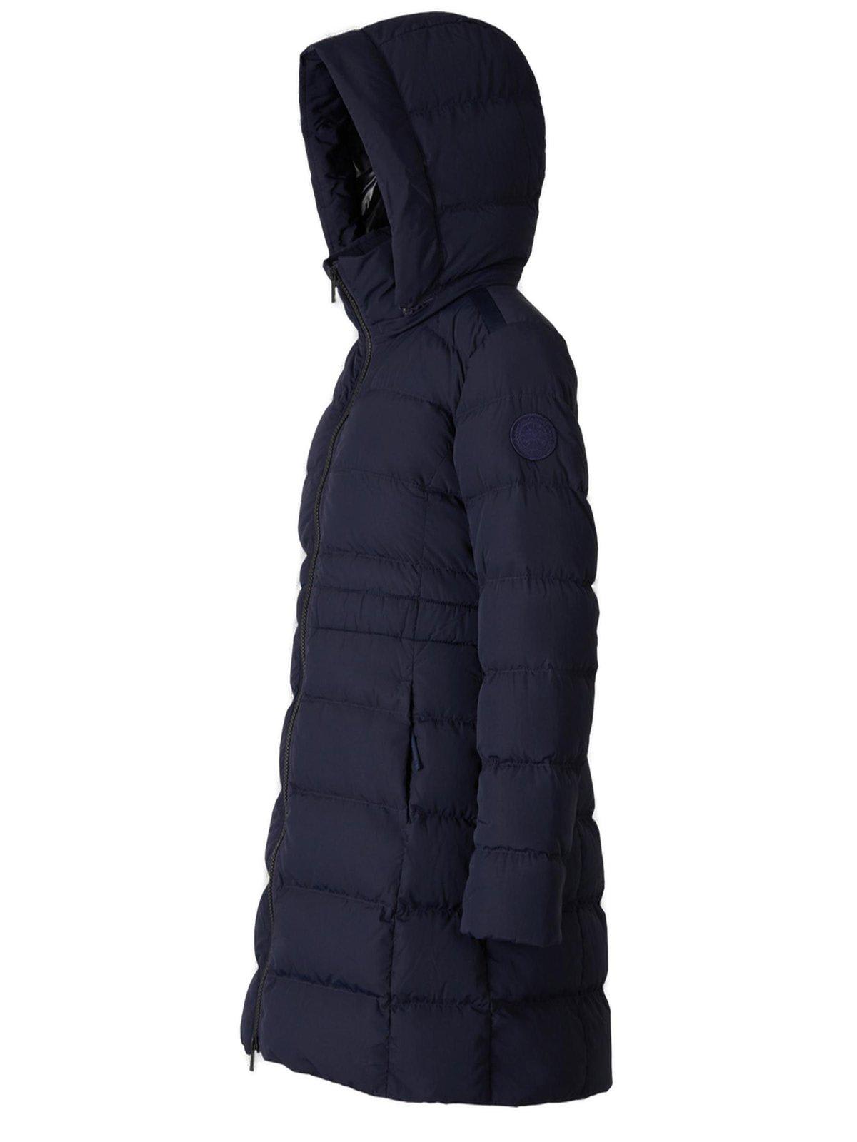 Canada Goose Zip-up Hooded Padded Parka In Blue