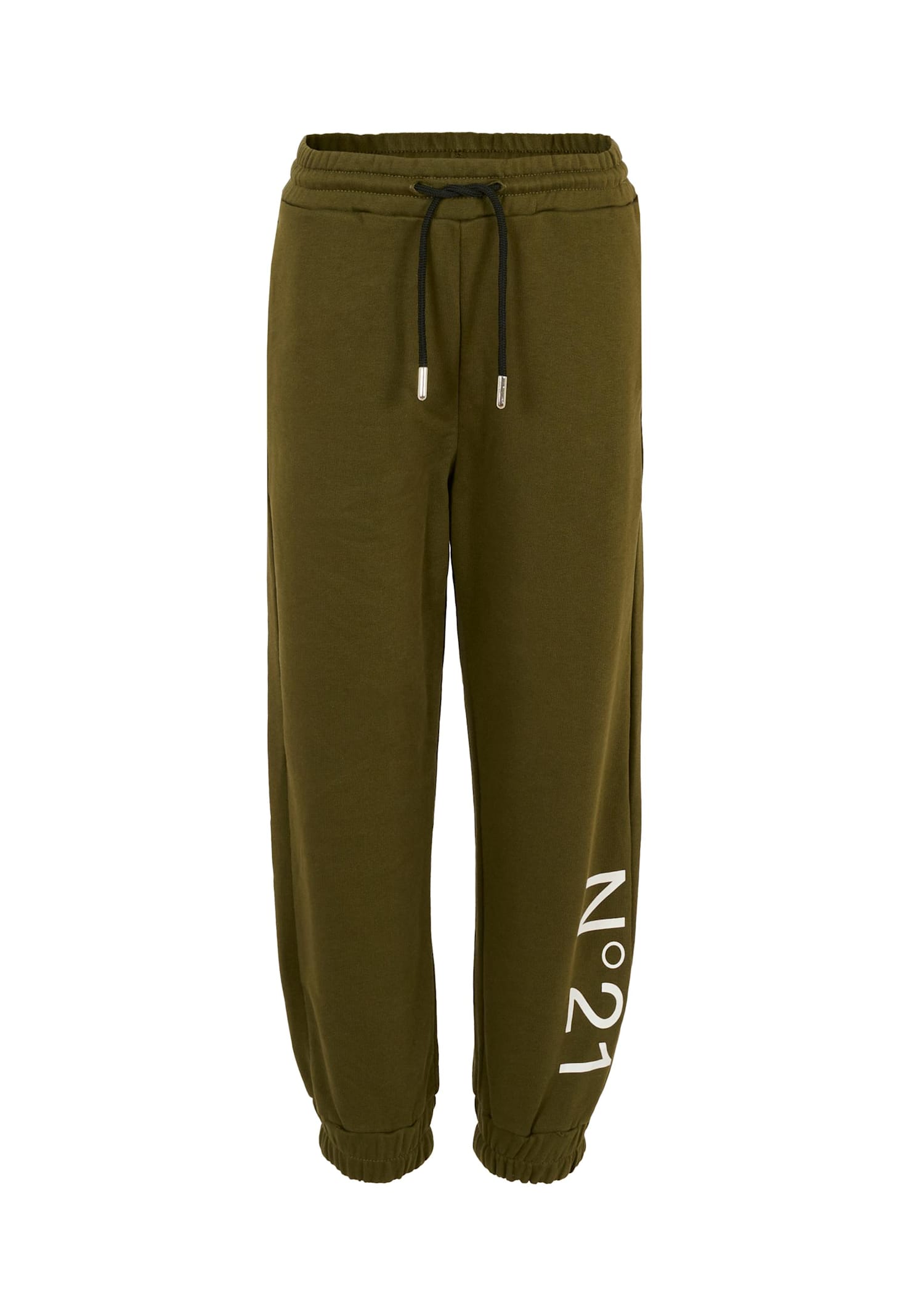 N°21 Green Trousers For Kids With Logo In Green