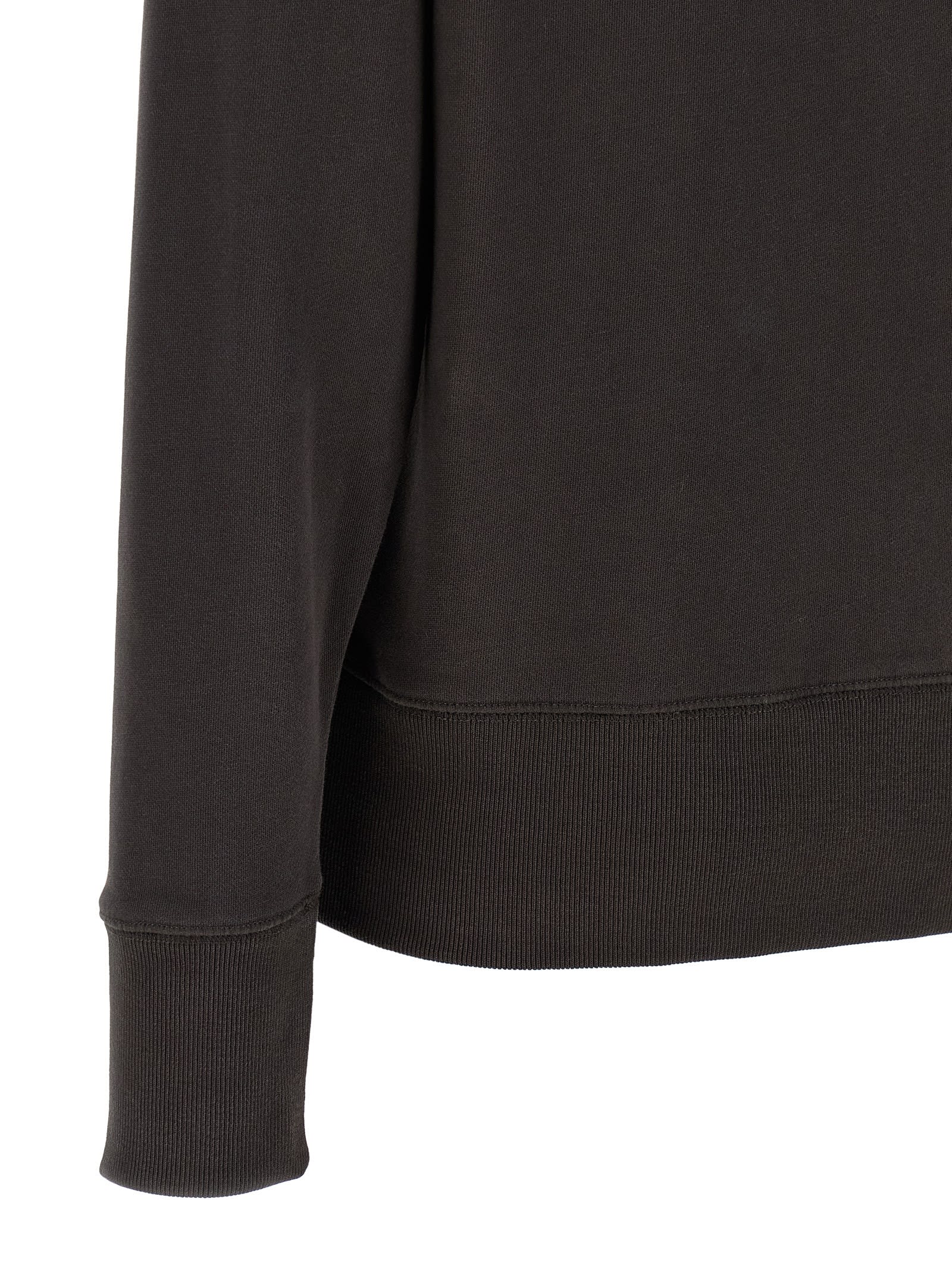 Darkpark Crew Neck Long Sleeve Sweatshirt With Ribbed Cuffs And Hem In Brown
