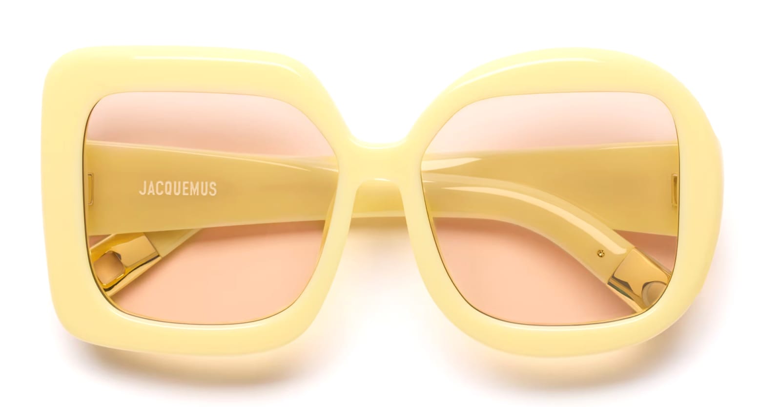 Shop Jacquemus Carre Rond - Pear Sorbet Sunglasses In C3