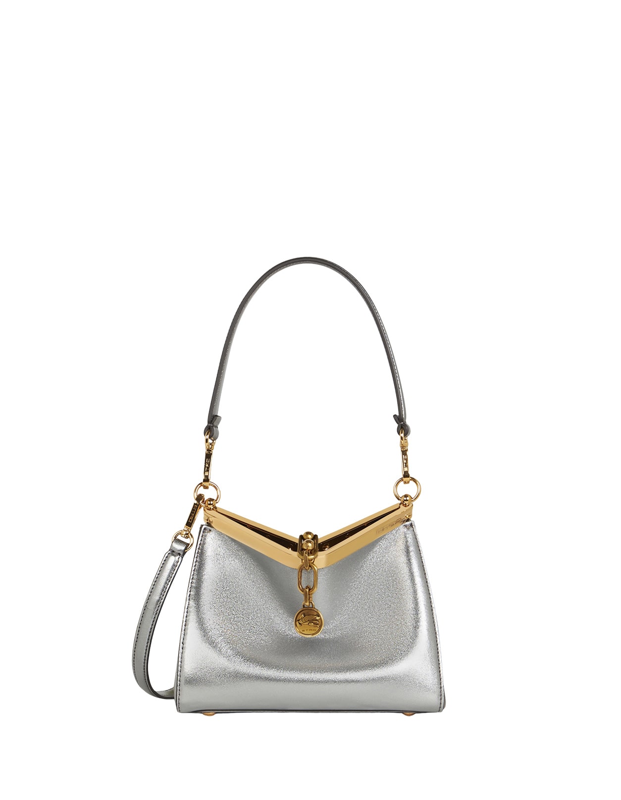 Etro Silver Laminated Vela Mini Bag