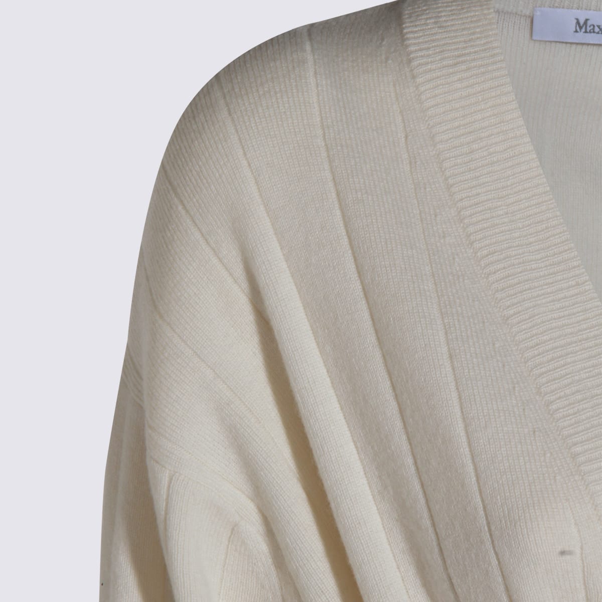 Max Mara White Wool Giusto Knitwear In Gray