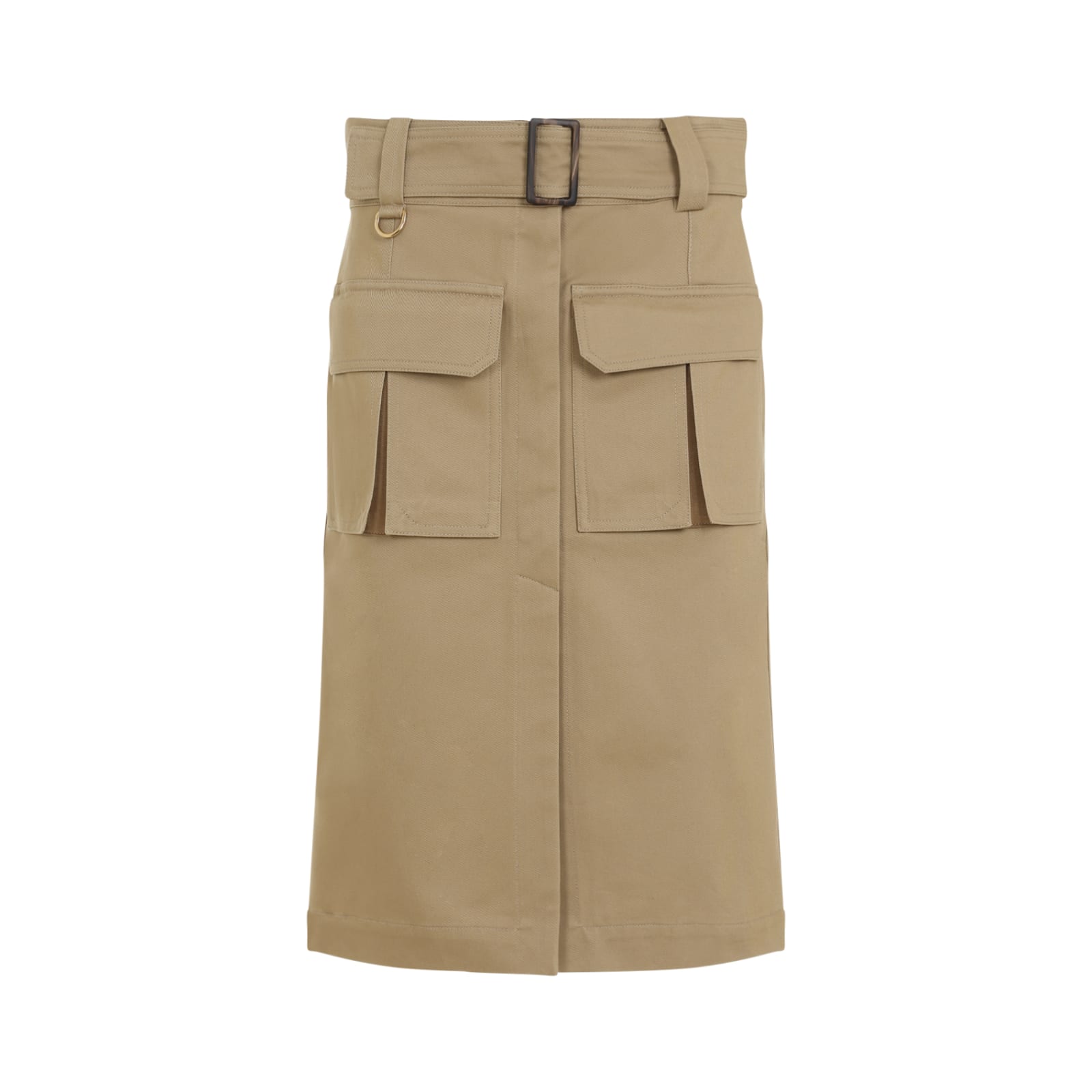 Shop Chloé Cargo Midi Skirt In D Past Khaki