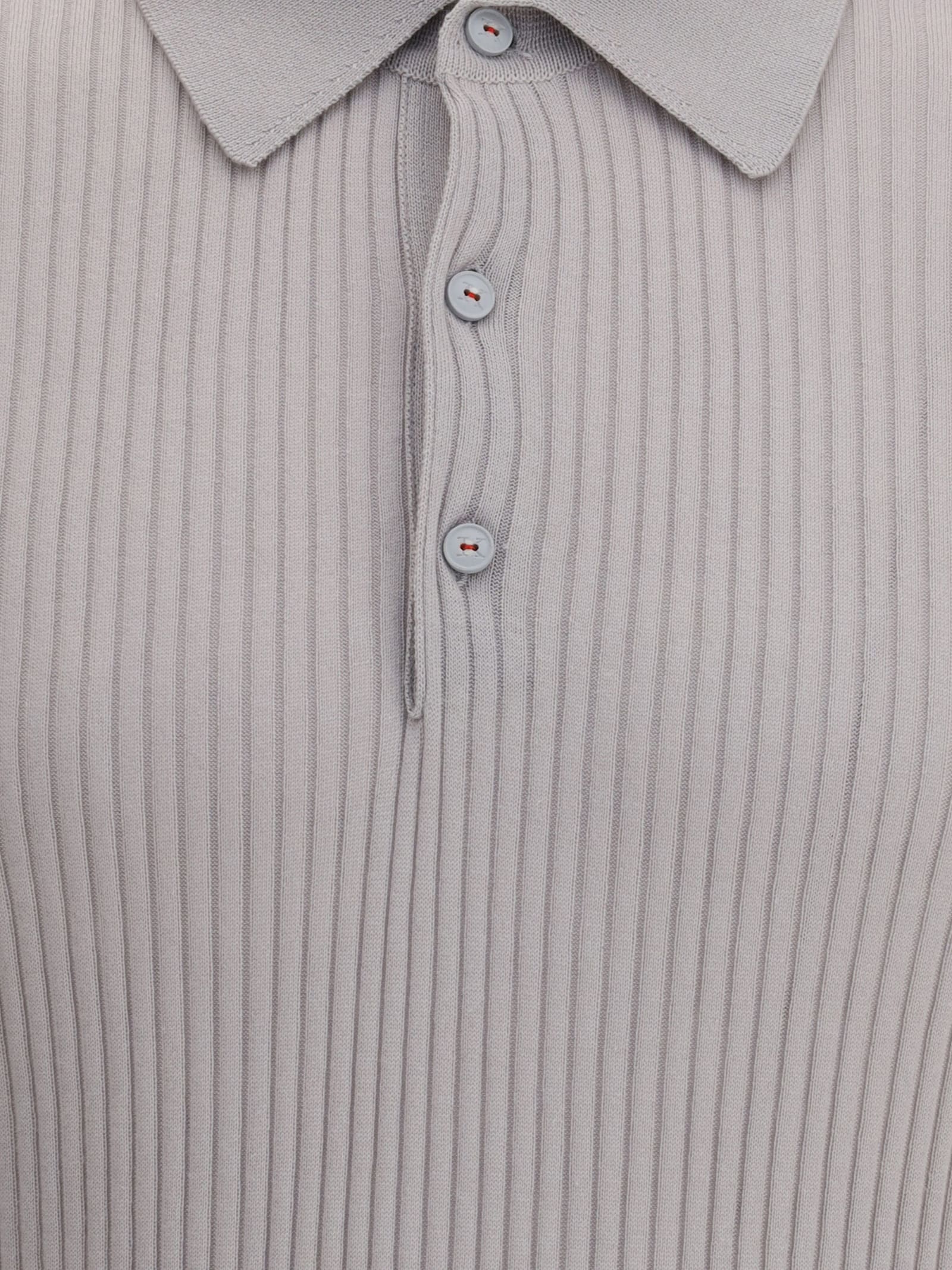 KITON RIBBED POLO SHIRT