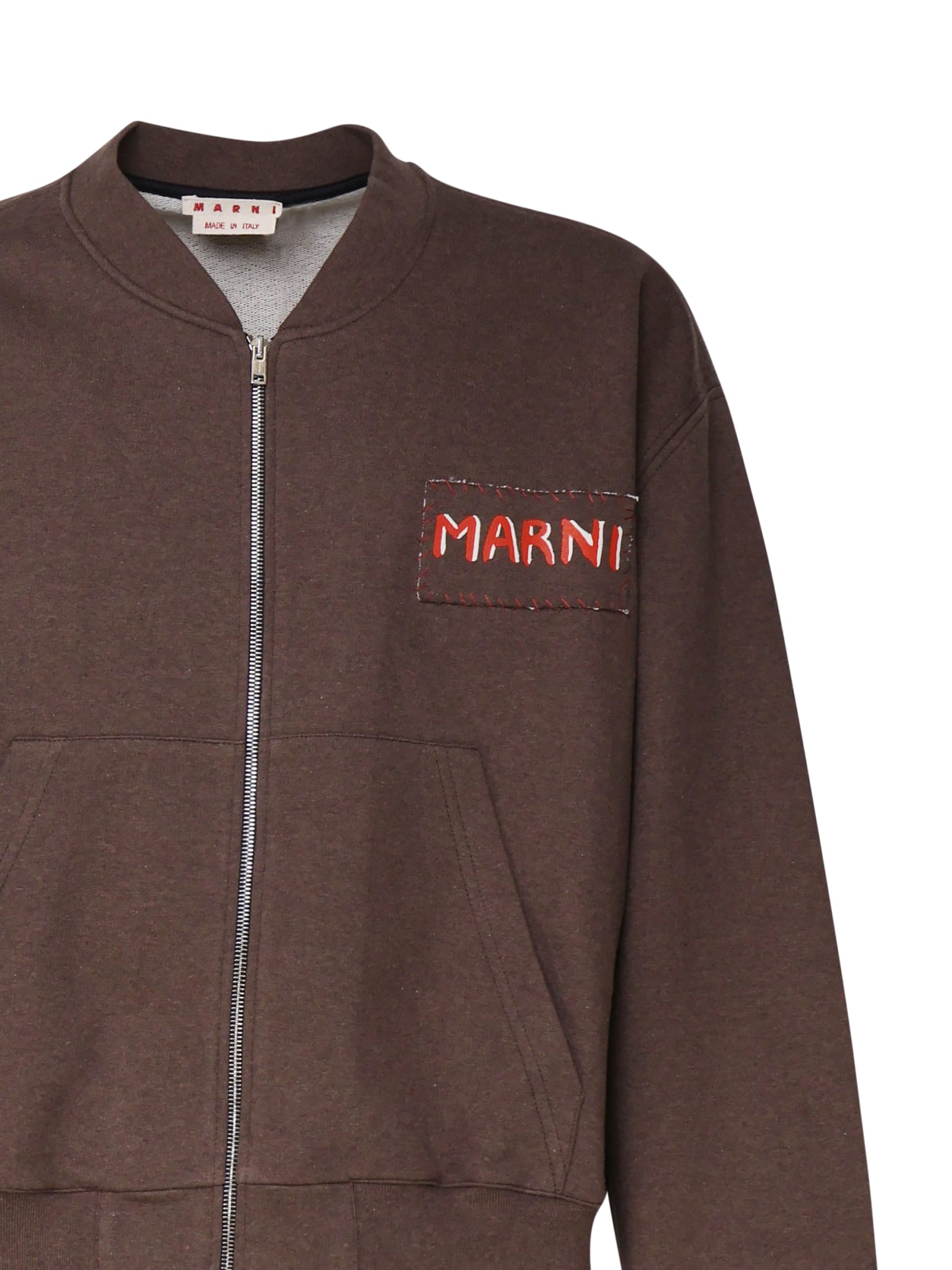 Shop Marni Cotton Sweater In Coffee