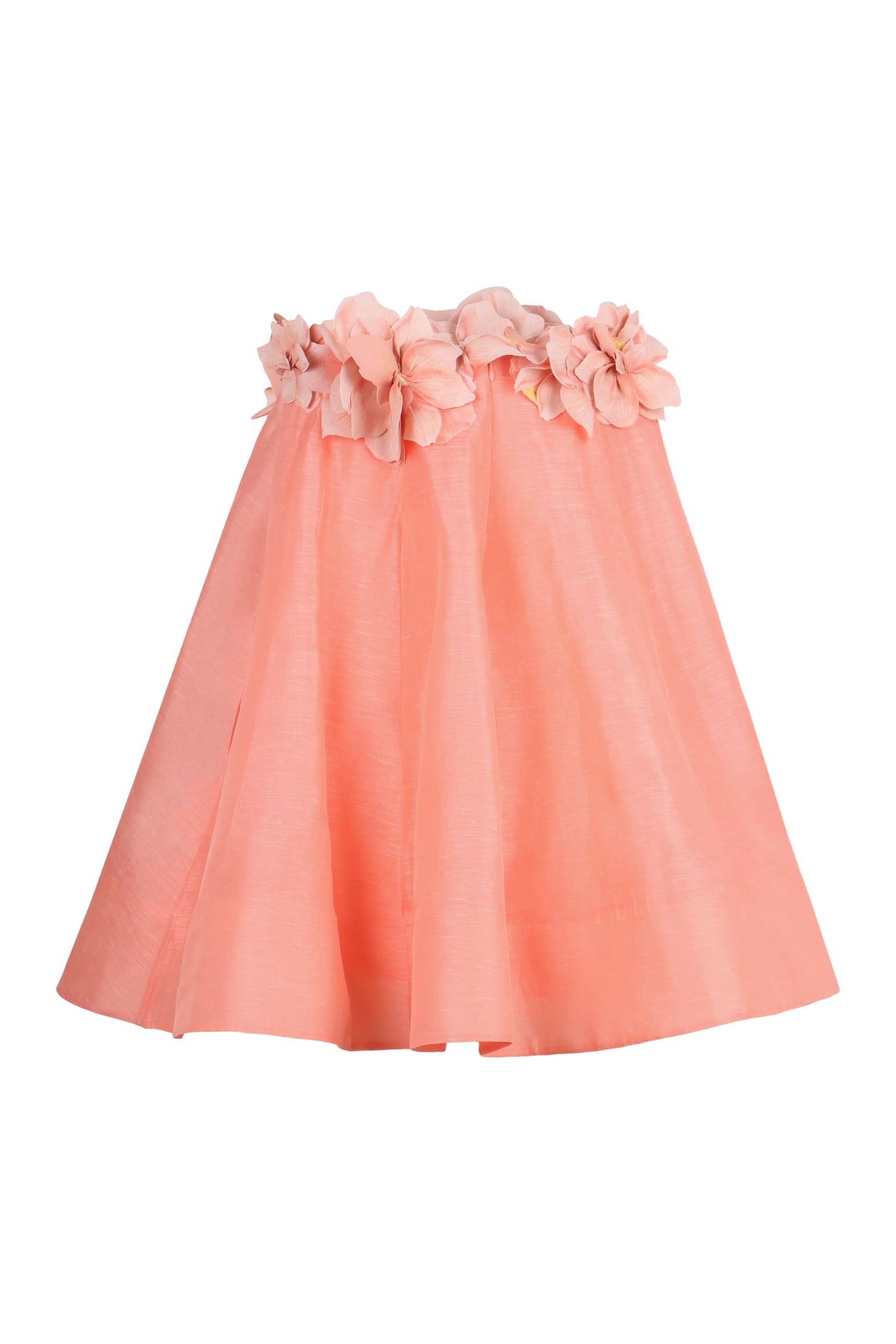 Shop Zimmermann Natura Silk And Linen Mini Dress In Pink