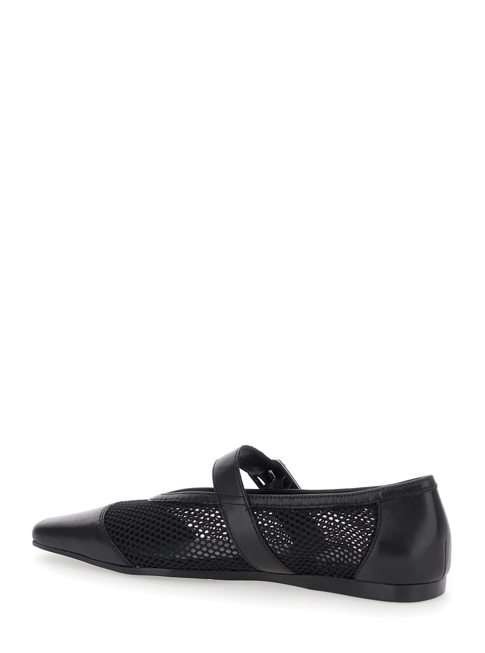 Vagabond Wioletta Buckle-fastening Mesh Ballet Flats In Black