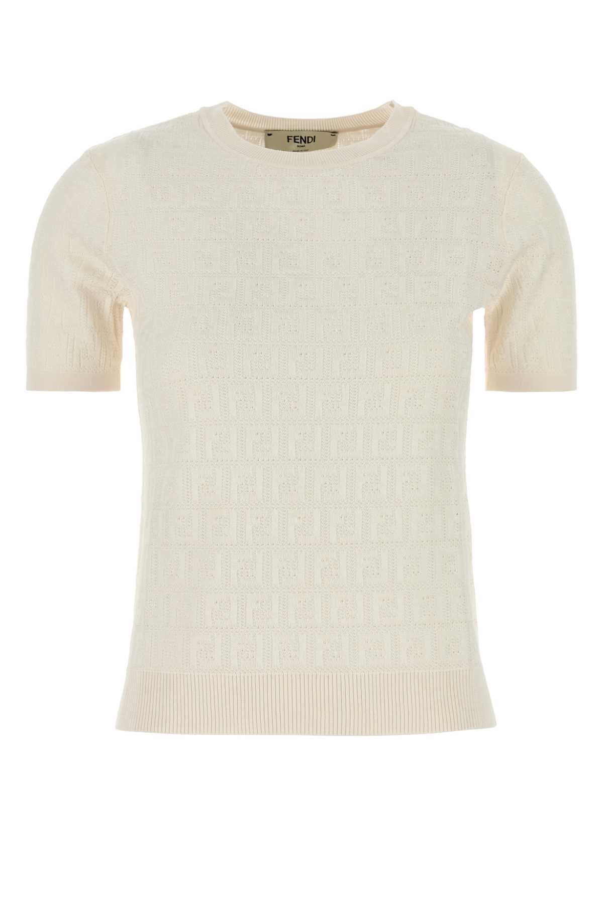 Fendi Ivory Cotton Blend Sweater