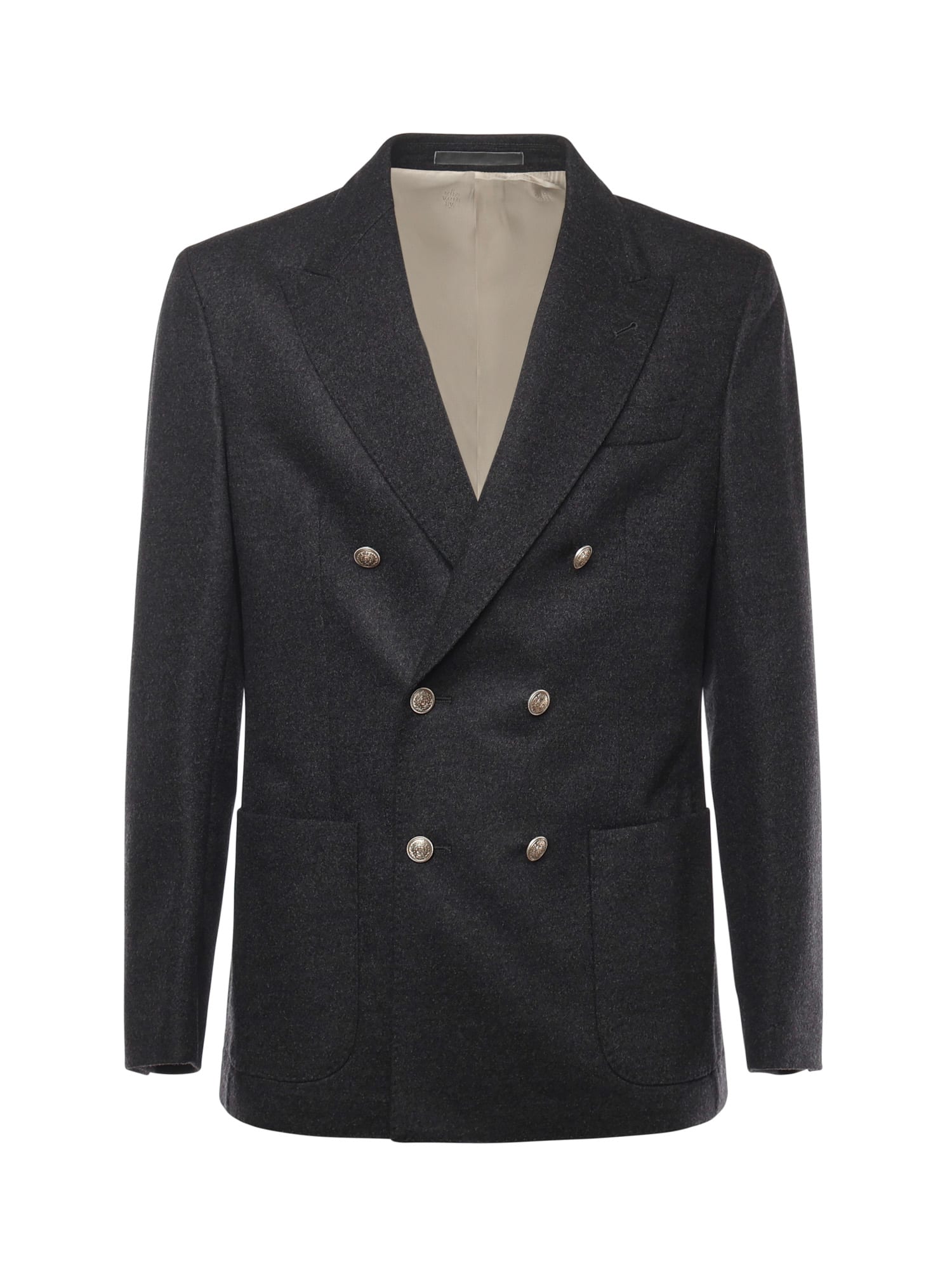 Eleventy Double-breasted Wool Jacket In Black