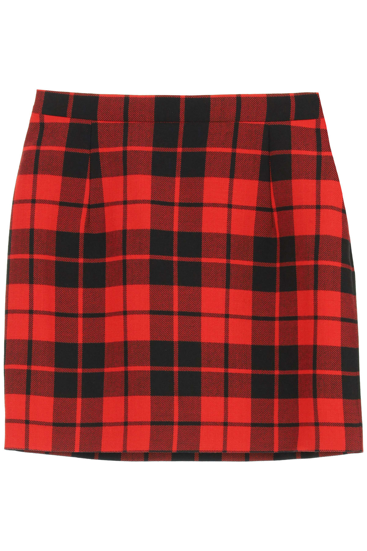 Alessandra Rich Check Wool Mini Skirt
