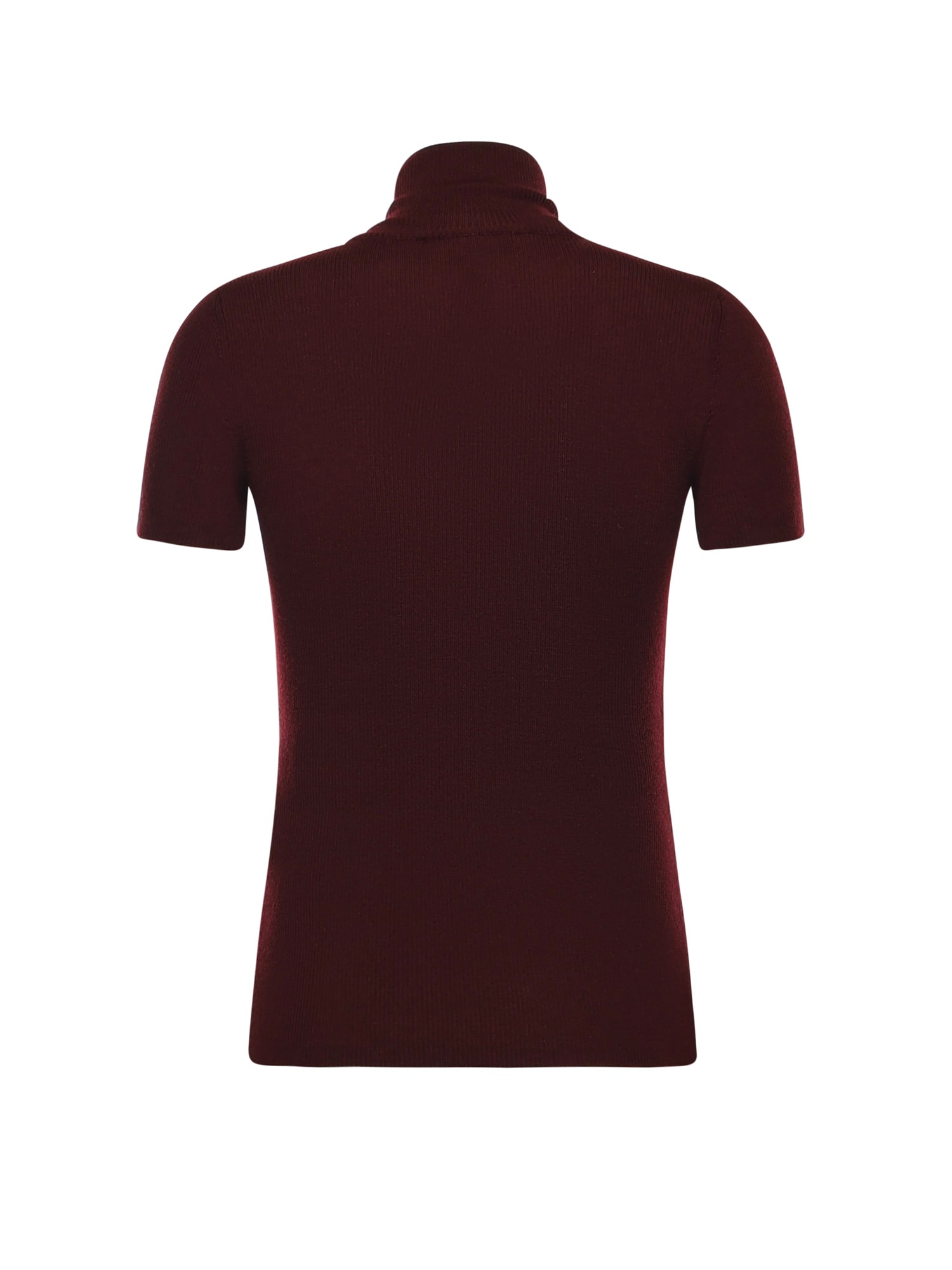 Max Mara Wool Turtleneck In Burgundy