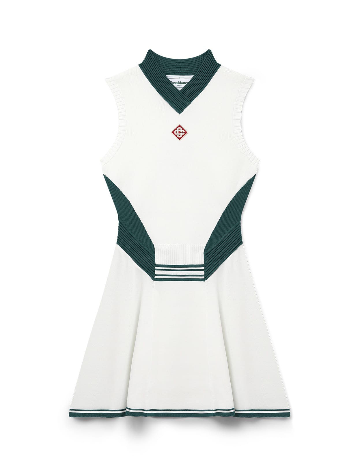 Shop Casablanca Draped Tennis Dress In White And Green