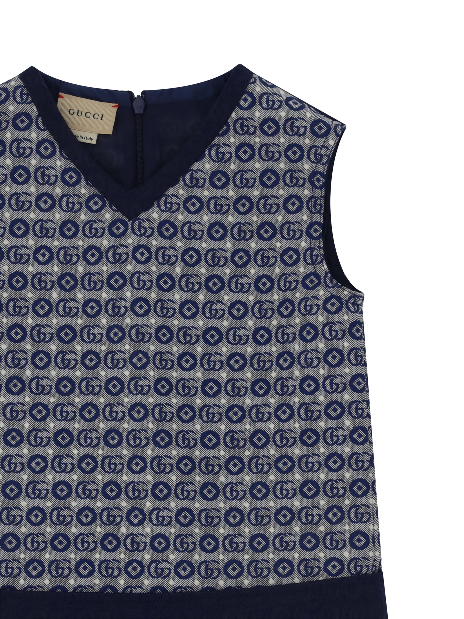 Shop Gucci Dress For Girl In Navy