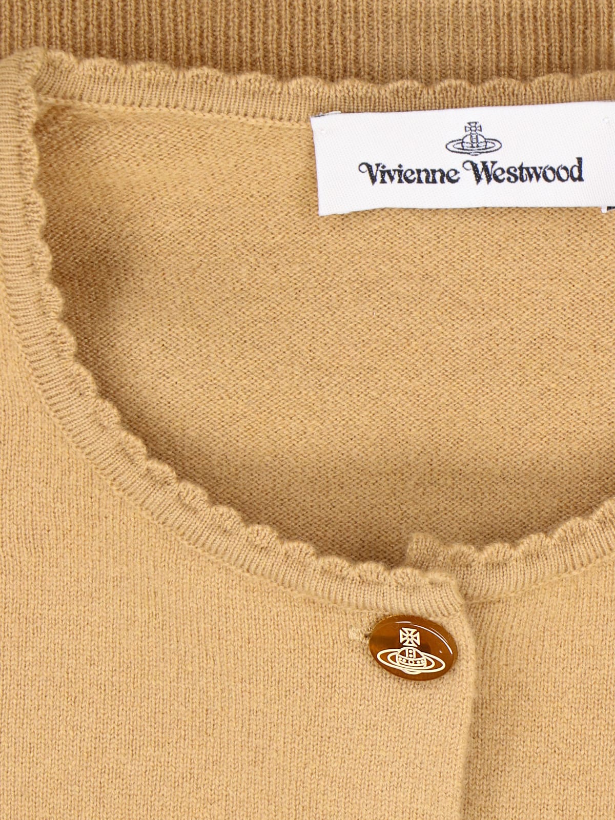 Shop Vivienne Westwood Bea Crop Cardigan In Brown