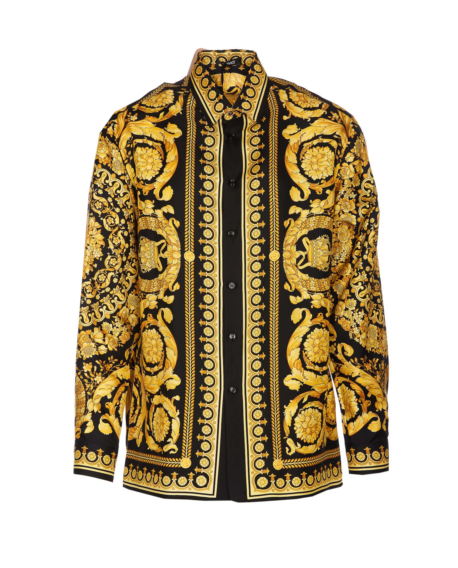 Shop Versace Barocco Shirt In Golden