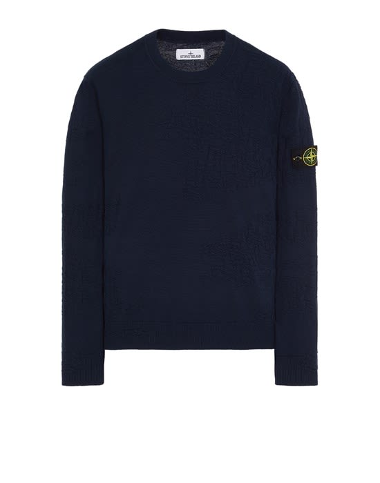 Stone Island Embroidery Sweater In Blu