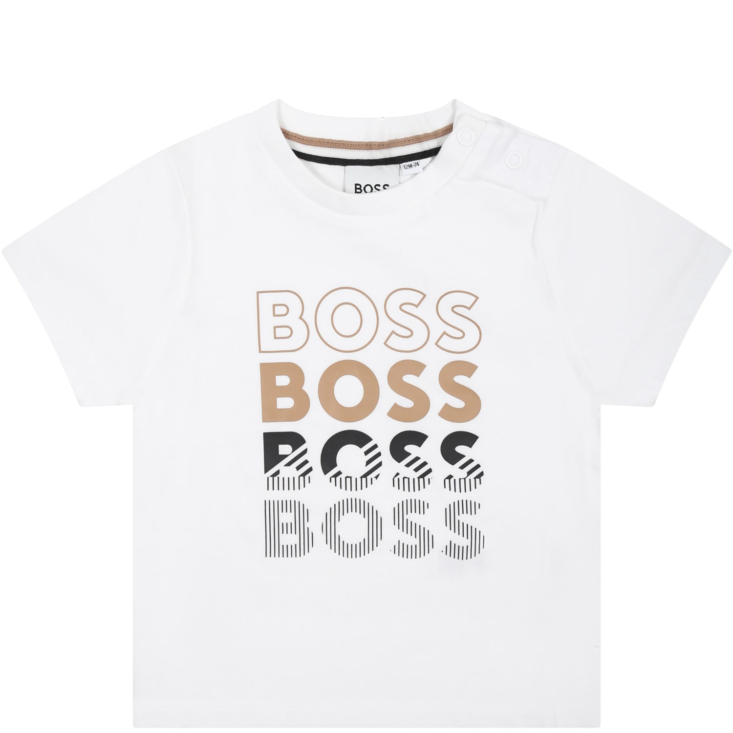 Hugo Boss White T-shirt For Baby Boy With Logo