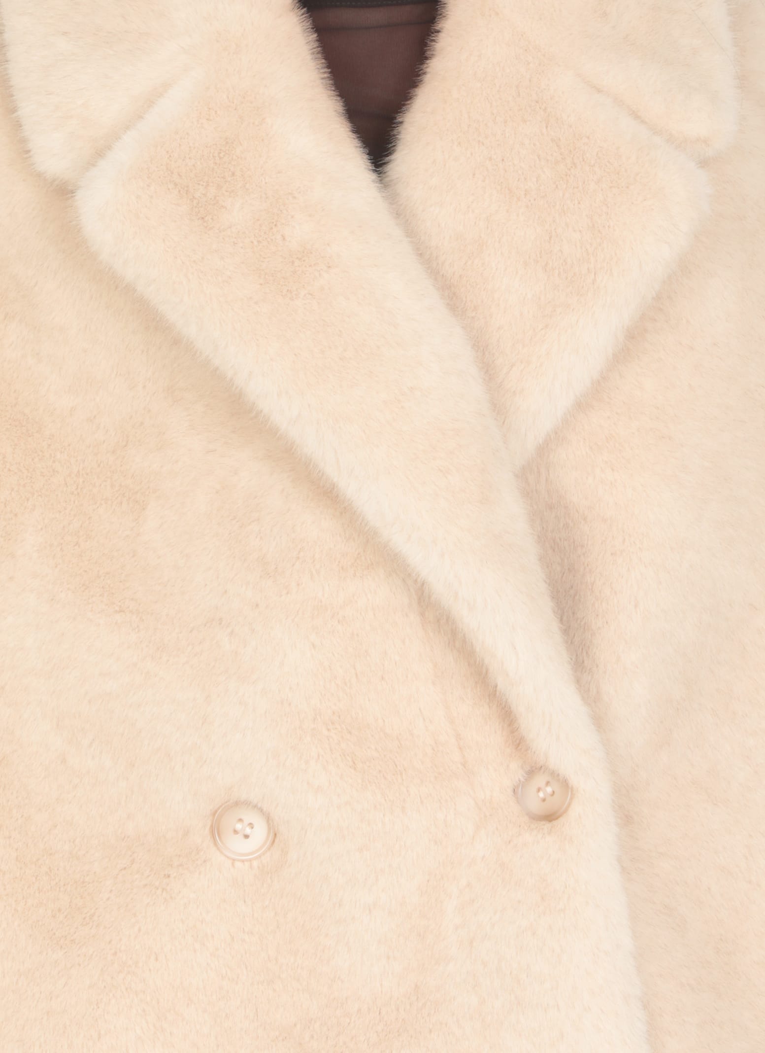 Shop Valentini 1972 Synth Fur Coat In Ivory