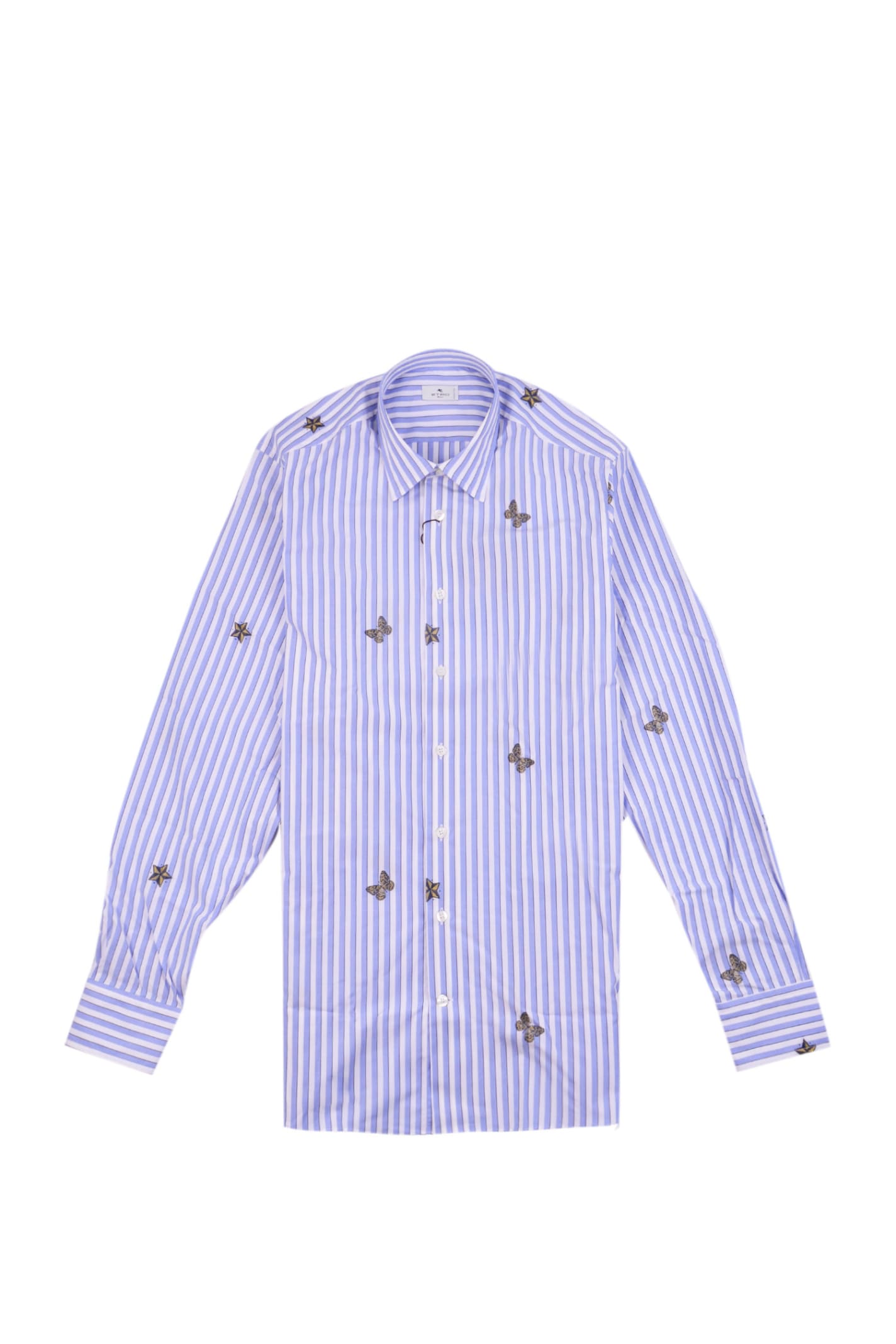 Etro Striped Shirt With All-over Butterflies