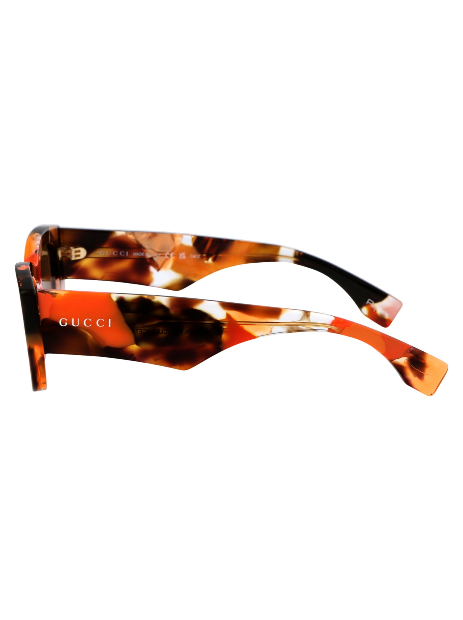 Gucci Womens Gg1627s Round-frame Acetate Sunglasses Multi-coloured In 001 Orange Orange Brown