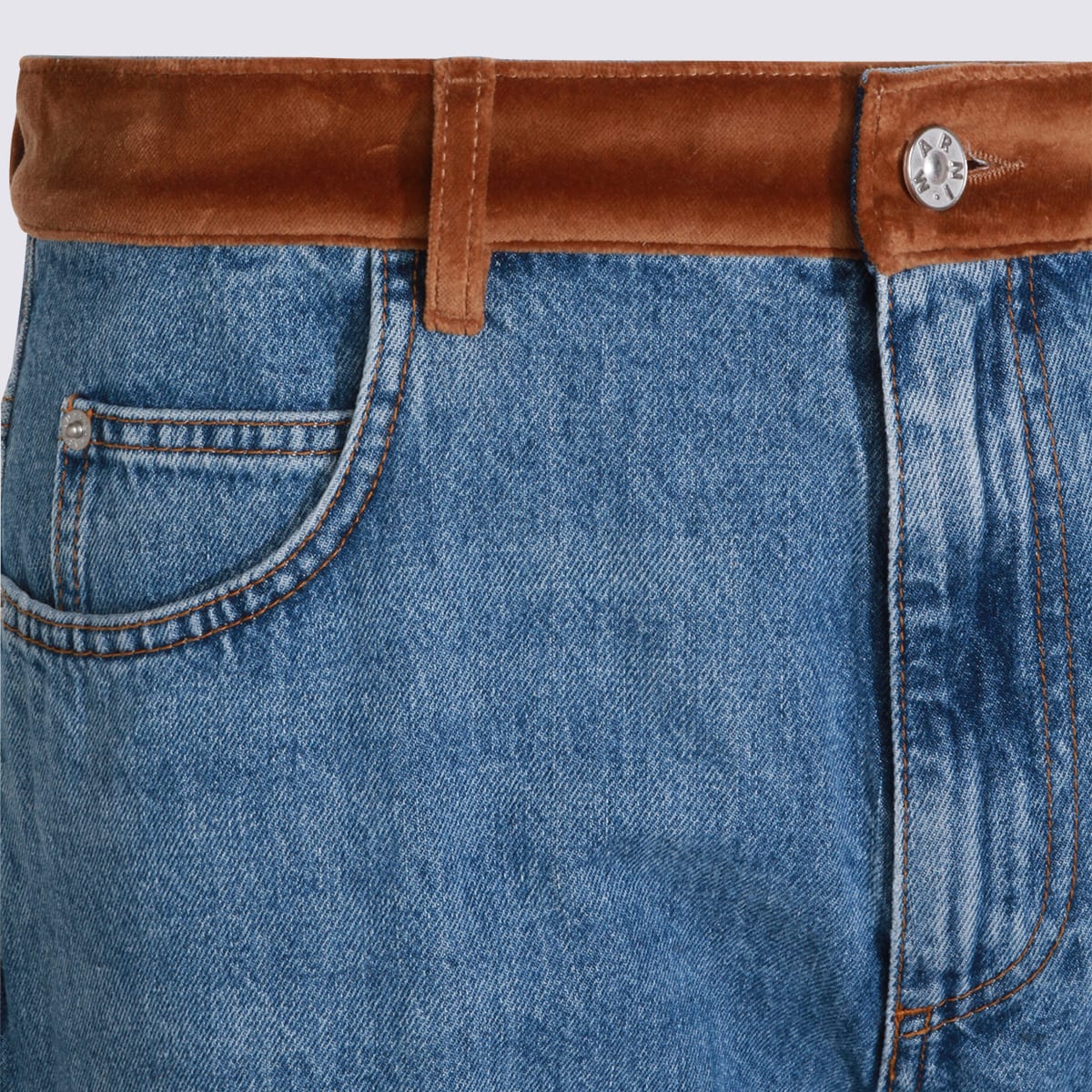 Marni Straight Trousers With Belt Loops And Pockets In Blue