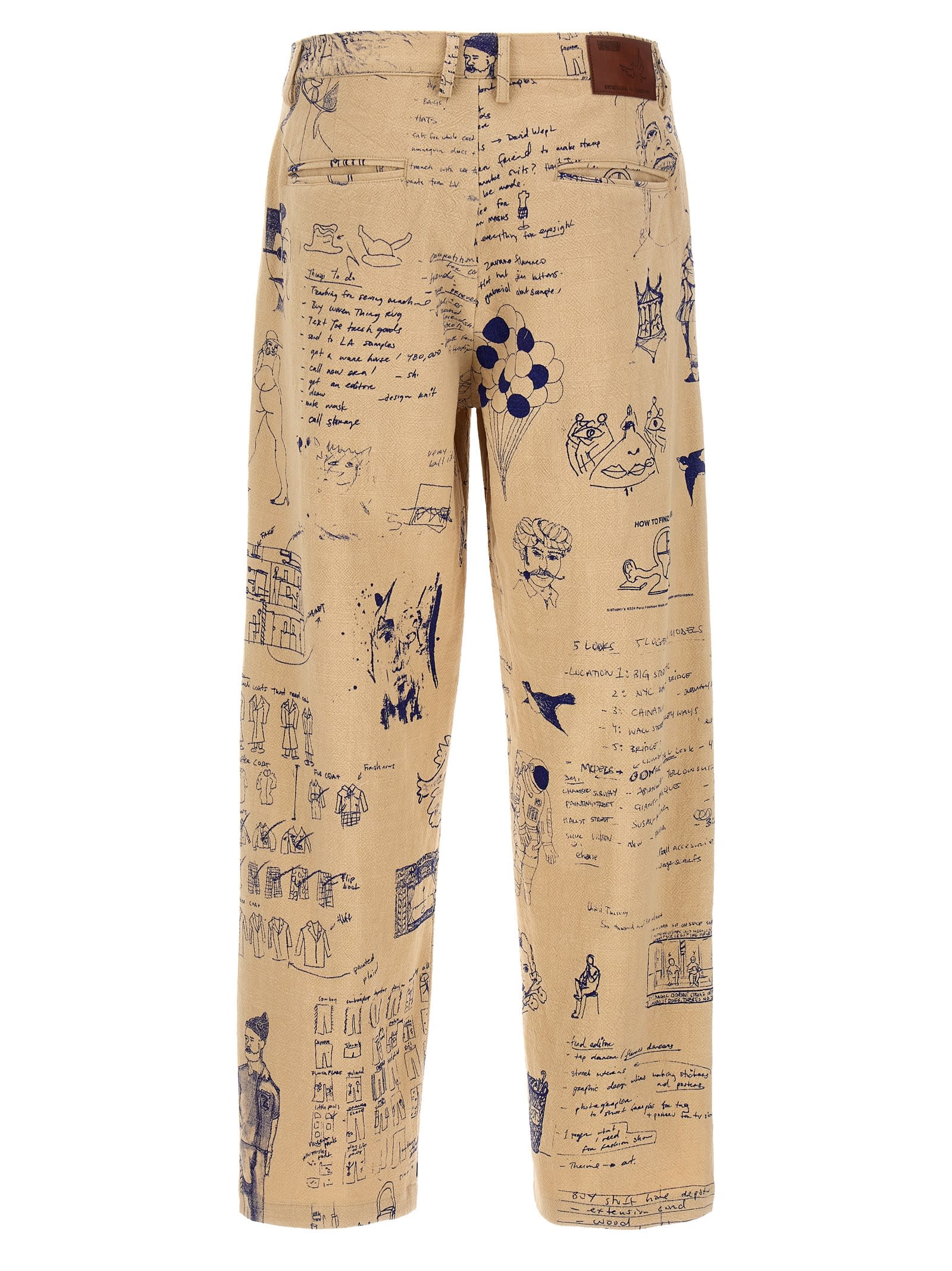 Shop Kidsuper Doodles Trousers In Beige