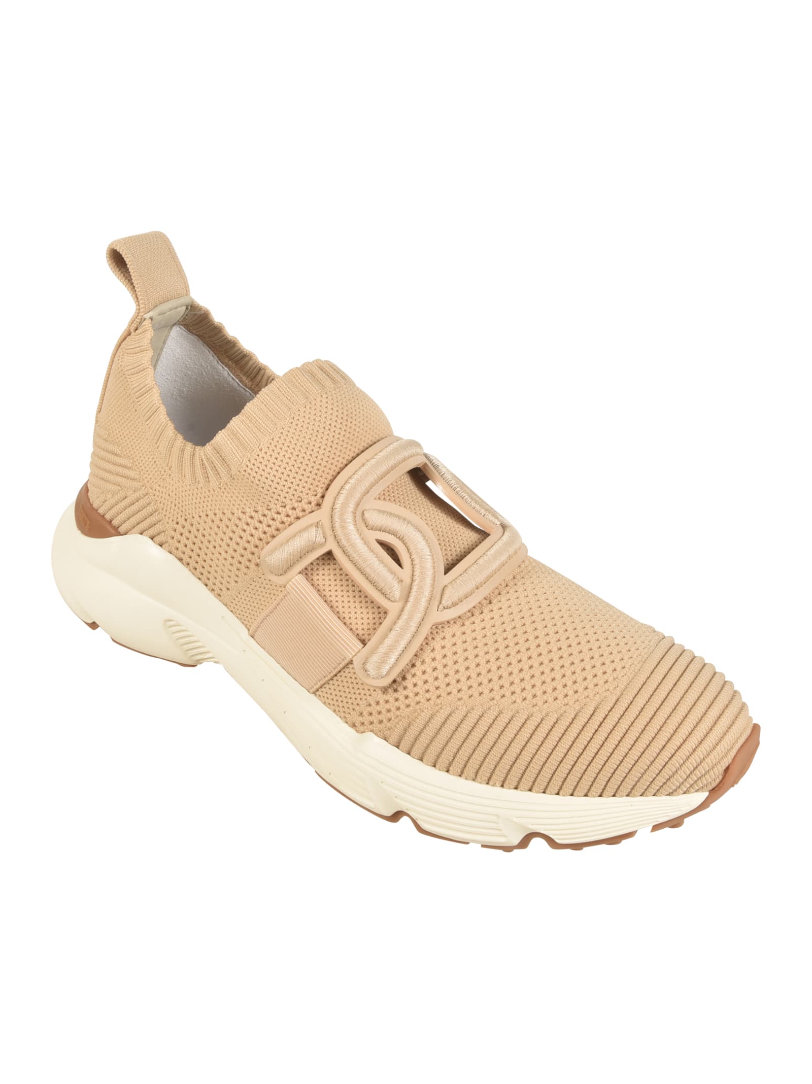Tod's Womens Tods Sport Run 54c Calzino Logo-embellished Mesh-knit Low-top Trainers In Light