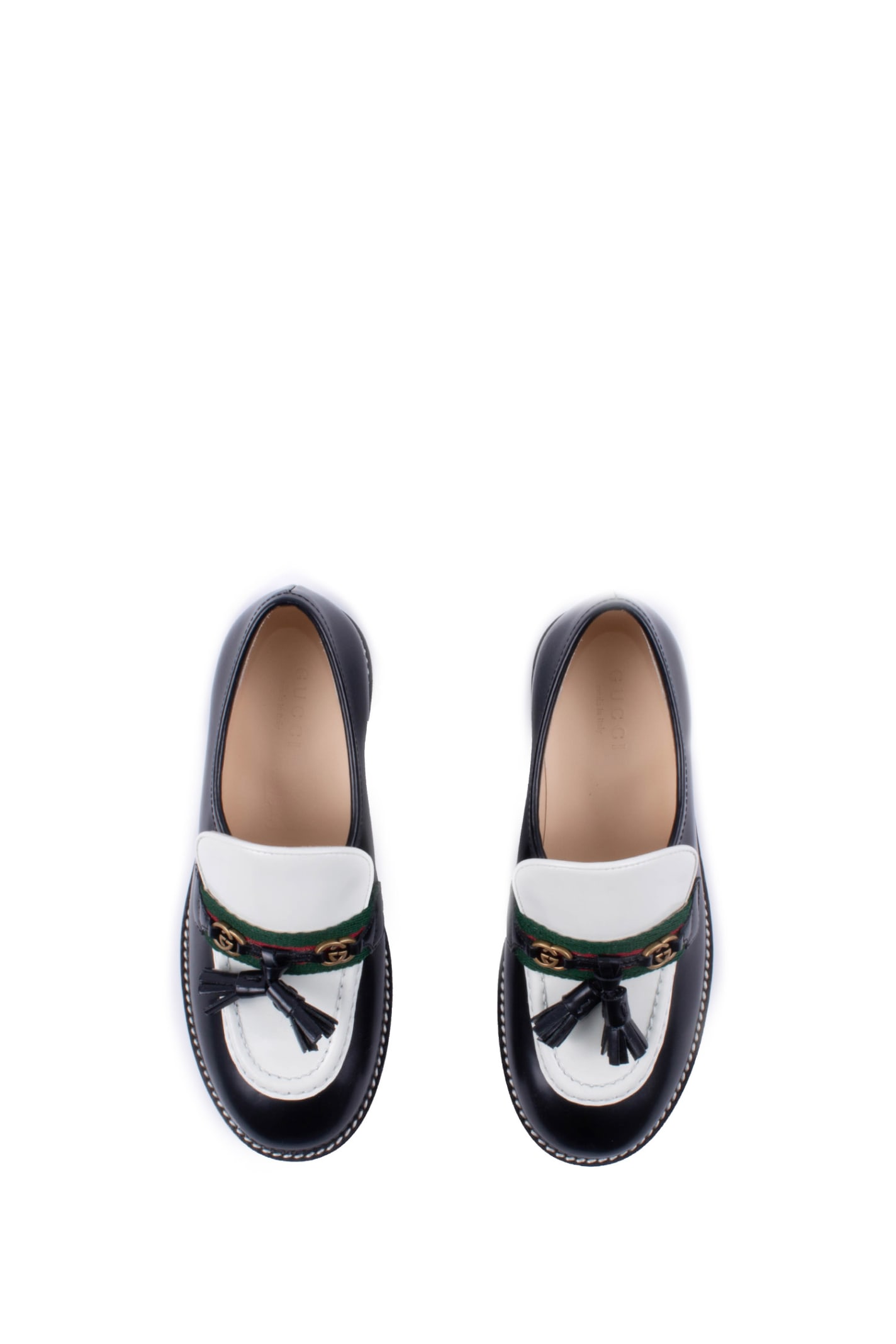 Shop Gucci Moccasin With Web Tape In Back