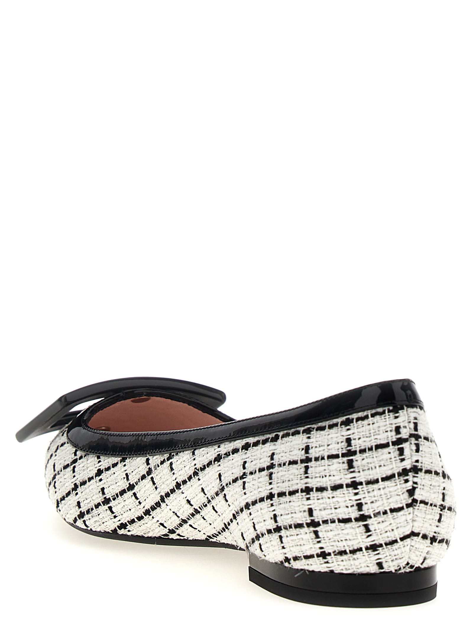 Shop Roger Vivier Gommettine Ballet Flats In White/black