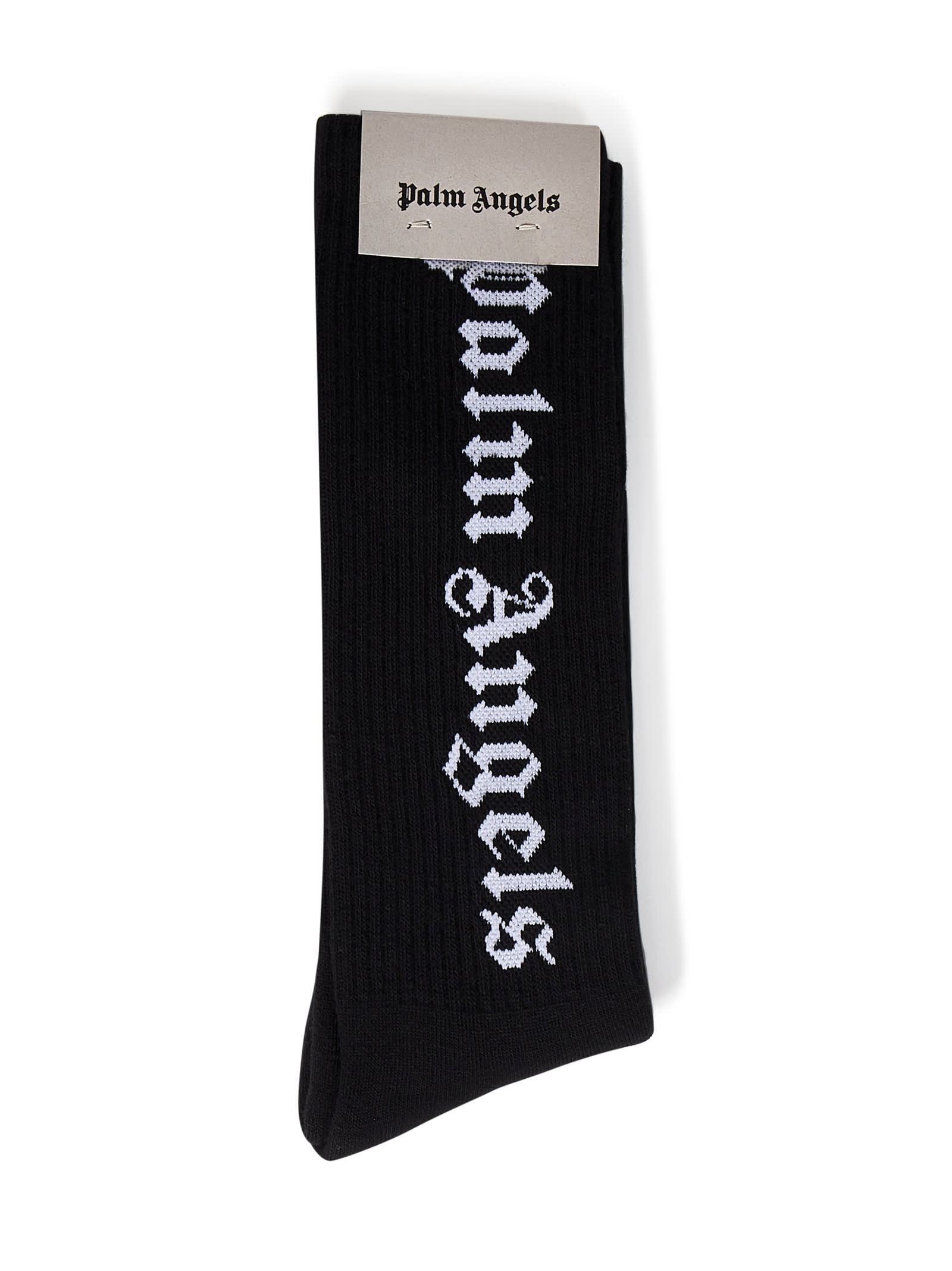 Shop Palm Angels Classic Logo Socks In Black