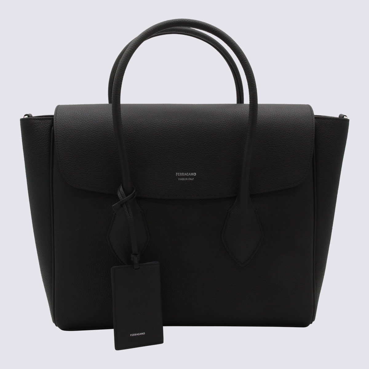 Black Leather Easy West Tote Bag