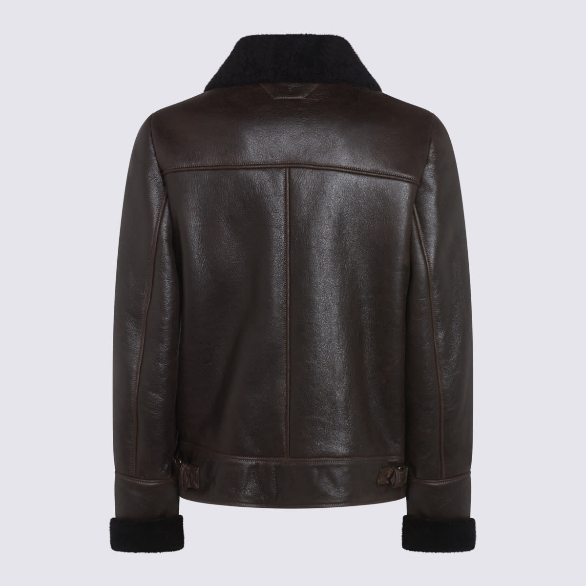 Salvatore Santoro Shearling-collar Leather Jacket In Brown
