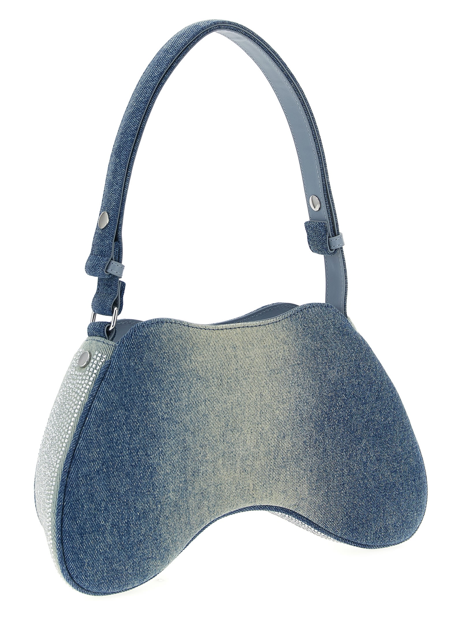 Diesel Rhinestone-embellished Shoulder Bag In Blue
