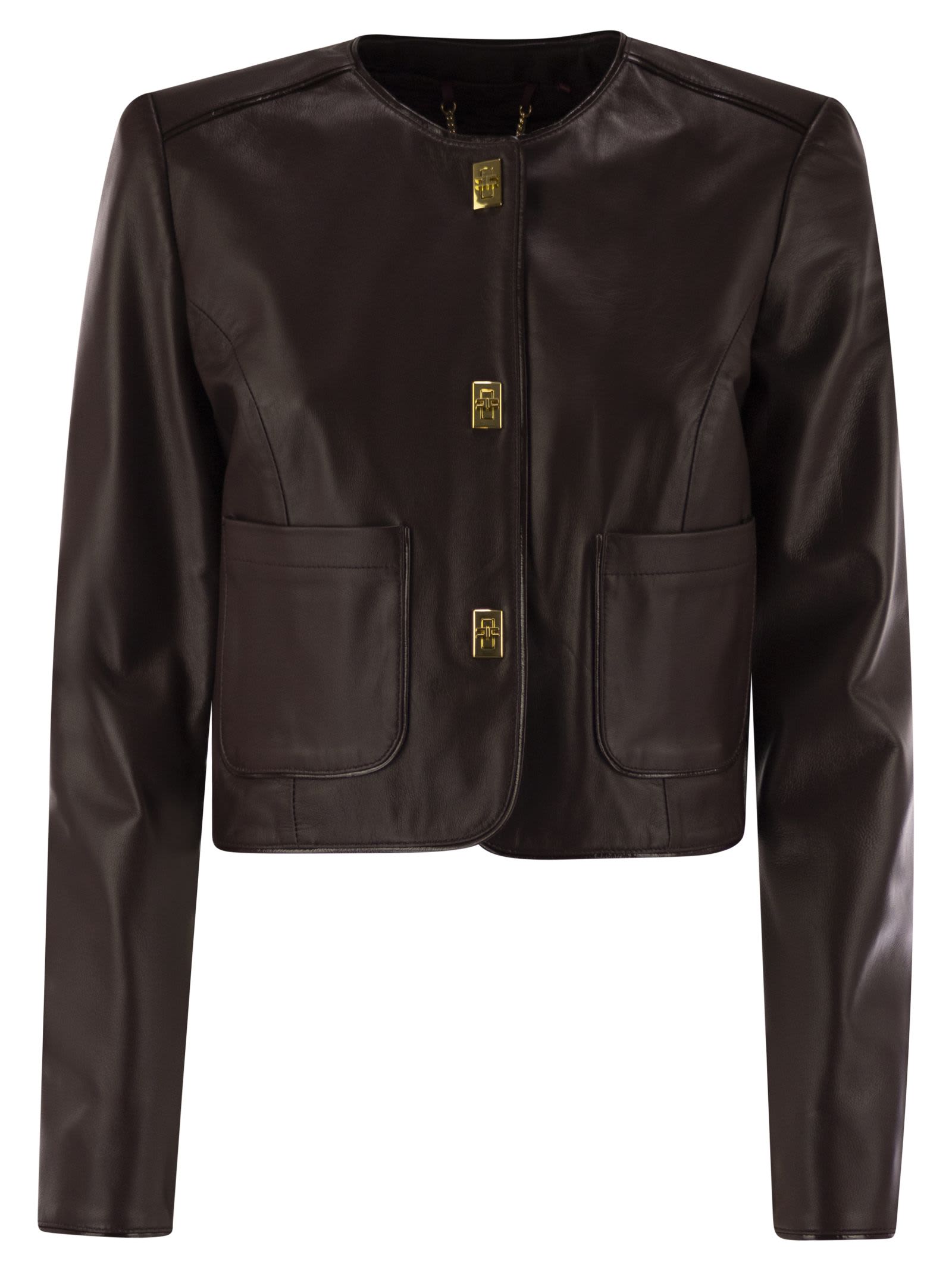 Leather Jacket With Vinyl Details