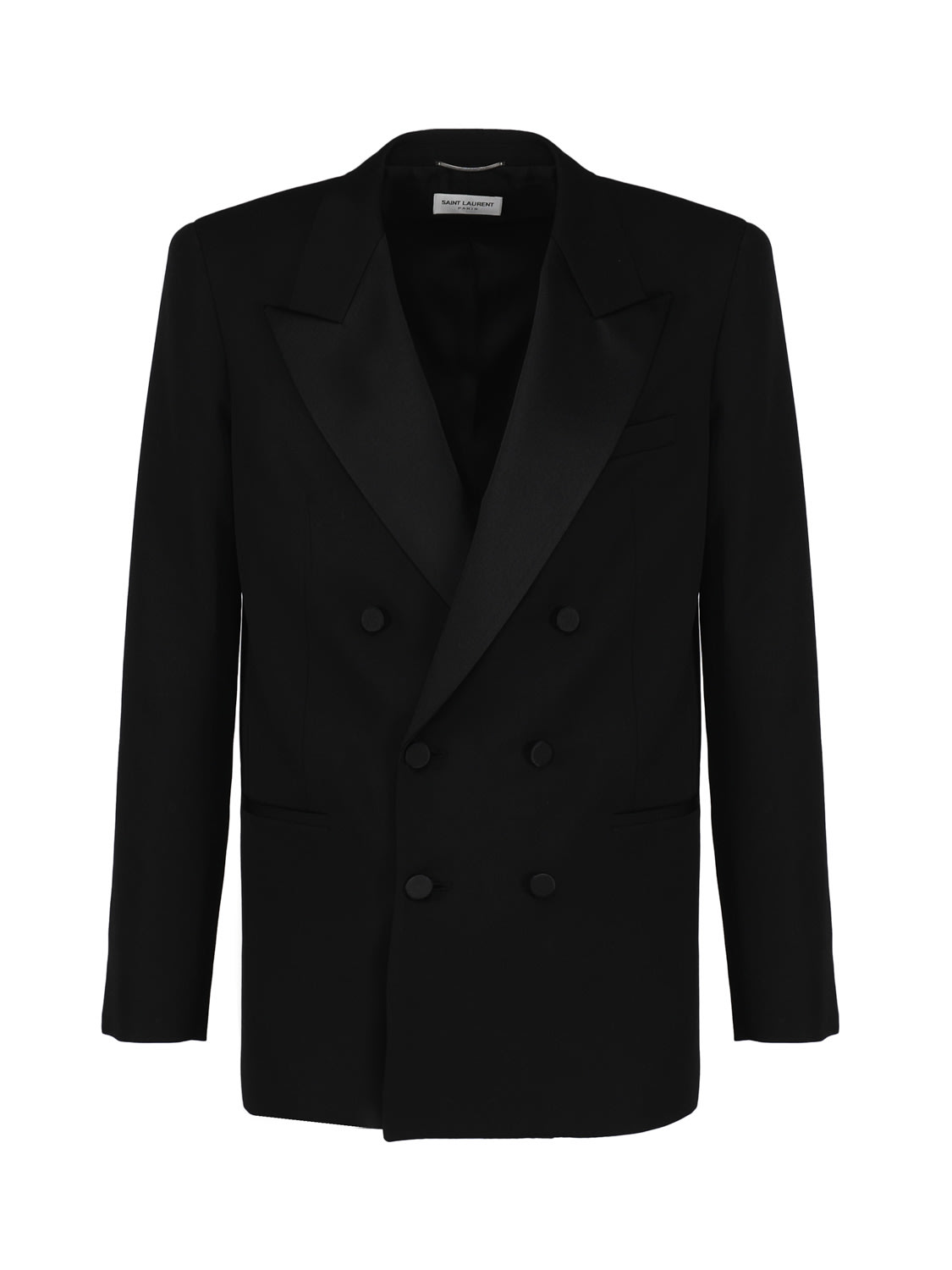 Shop Saint Laurent Double-breasted Jacket In Black