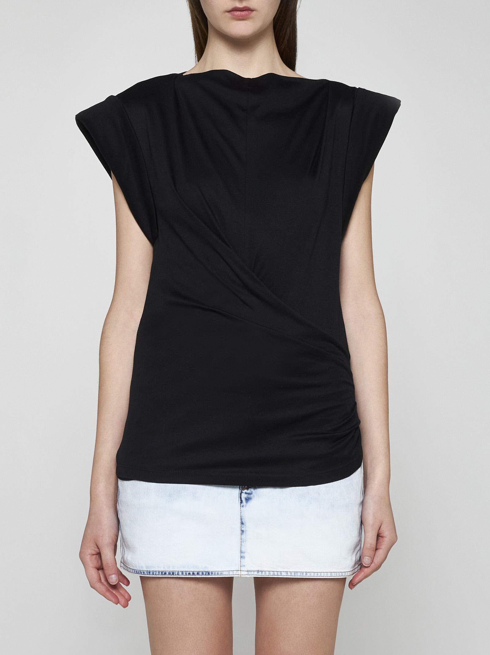 Shop Isabel Marant Maisan Cotton T-shirt In Black